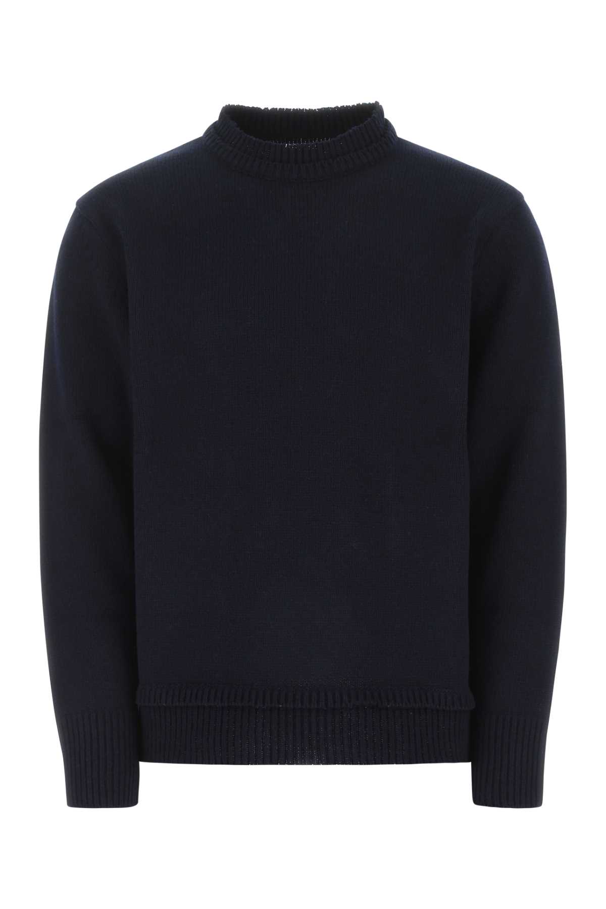 Maison Margiela Navy Blue Wool Blend Sweater In 511f