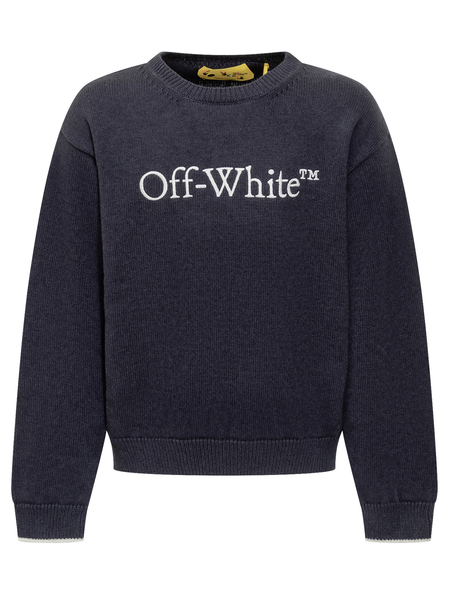 Shop Off-white Sweater In Navy White