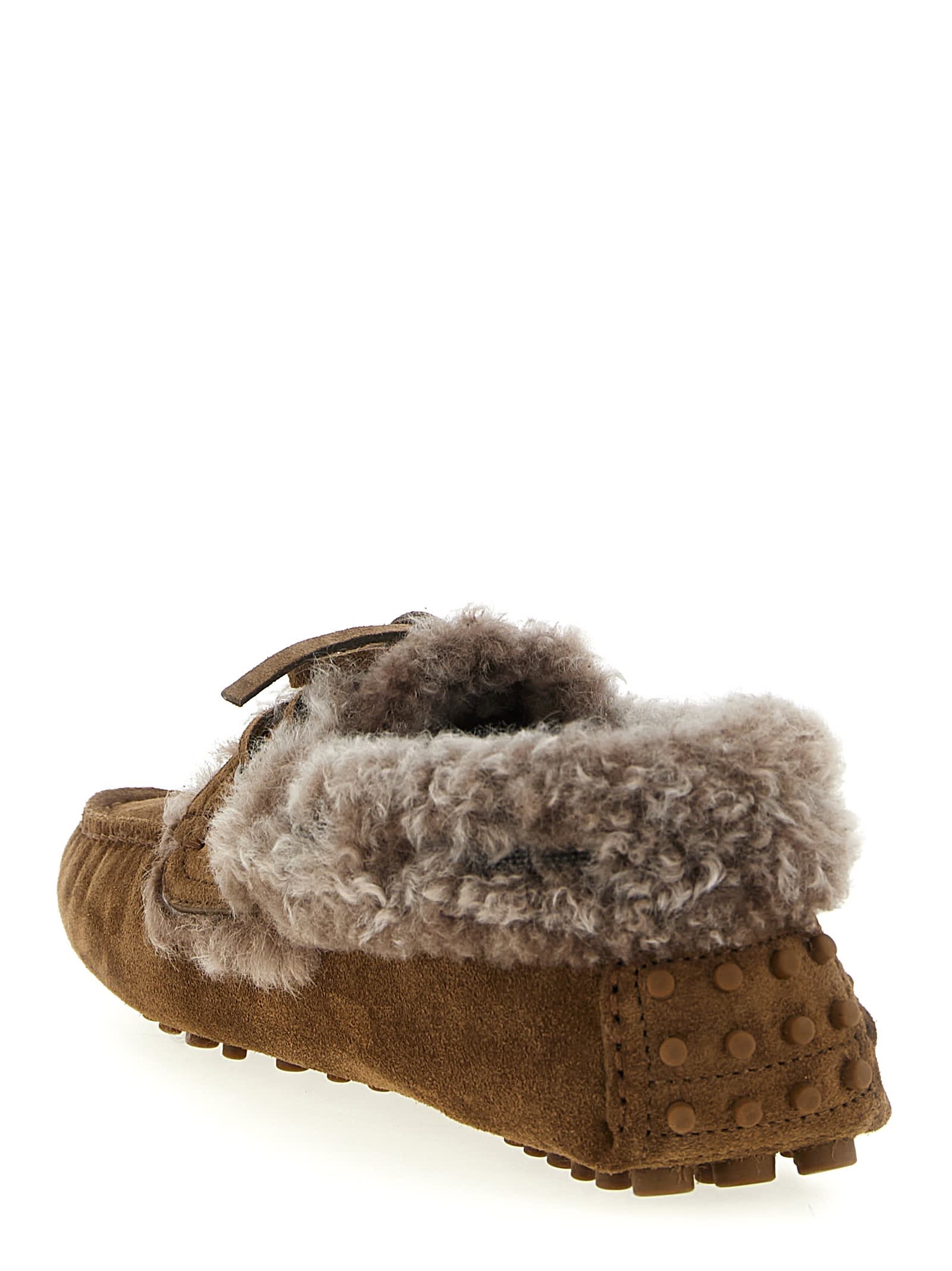 Brunello Cucinelli Suede Moccasin Driving Loafers Lace Detail In Brown