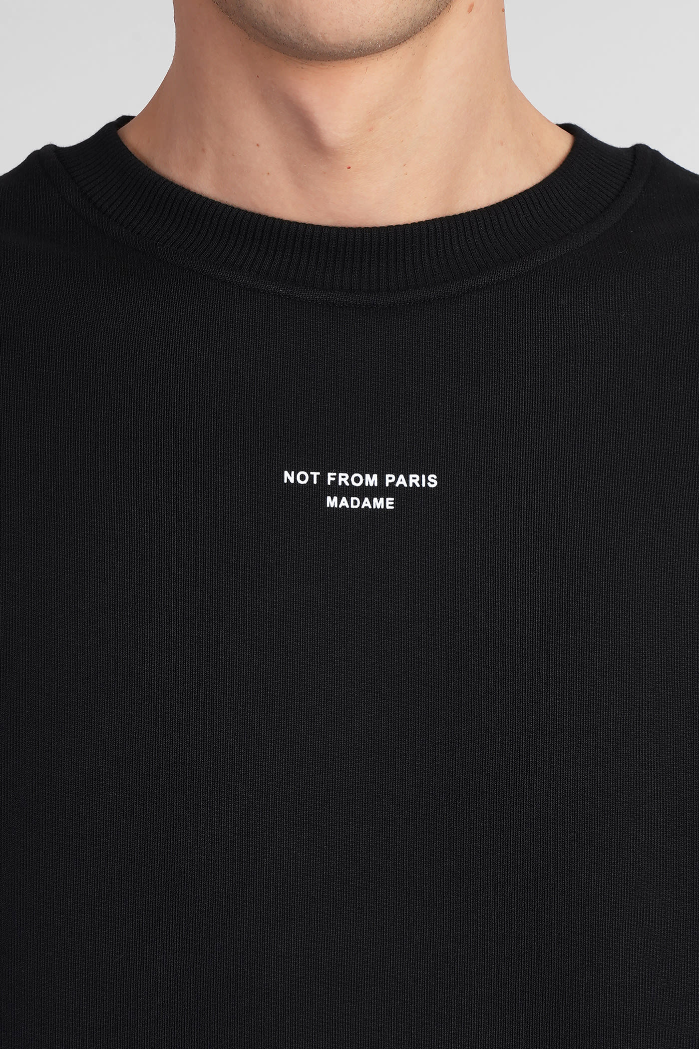 Drôle De Monsieur 'le Slogan Classique' Black Crewneck Sweatshirt With Contrasting Print In Black