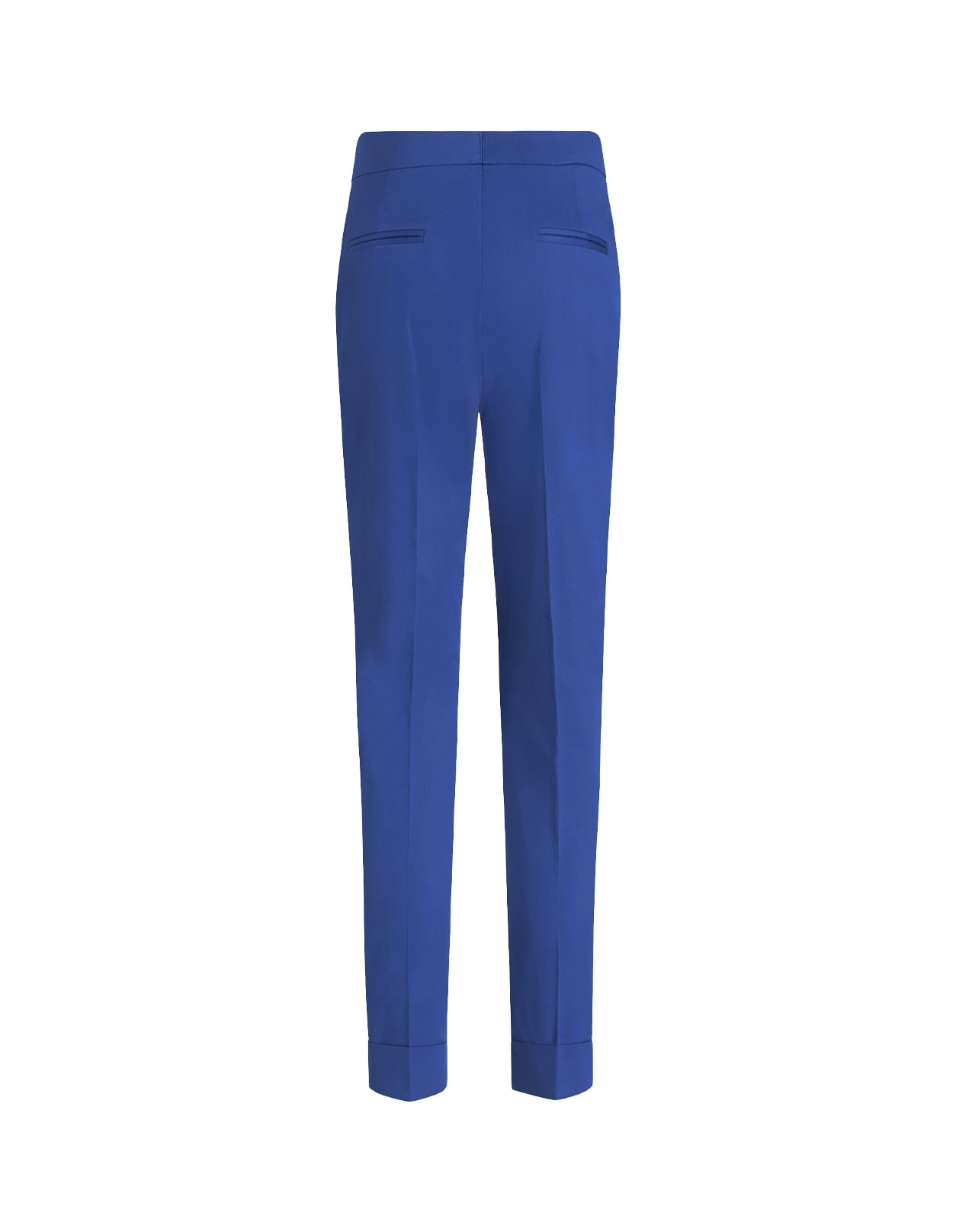 Shop Etro Cropped Stretch Trousers In Blue