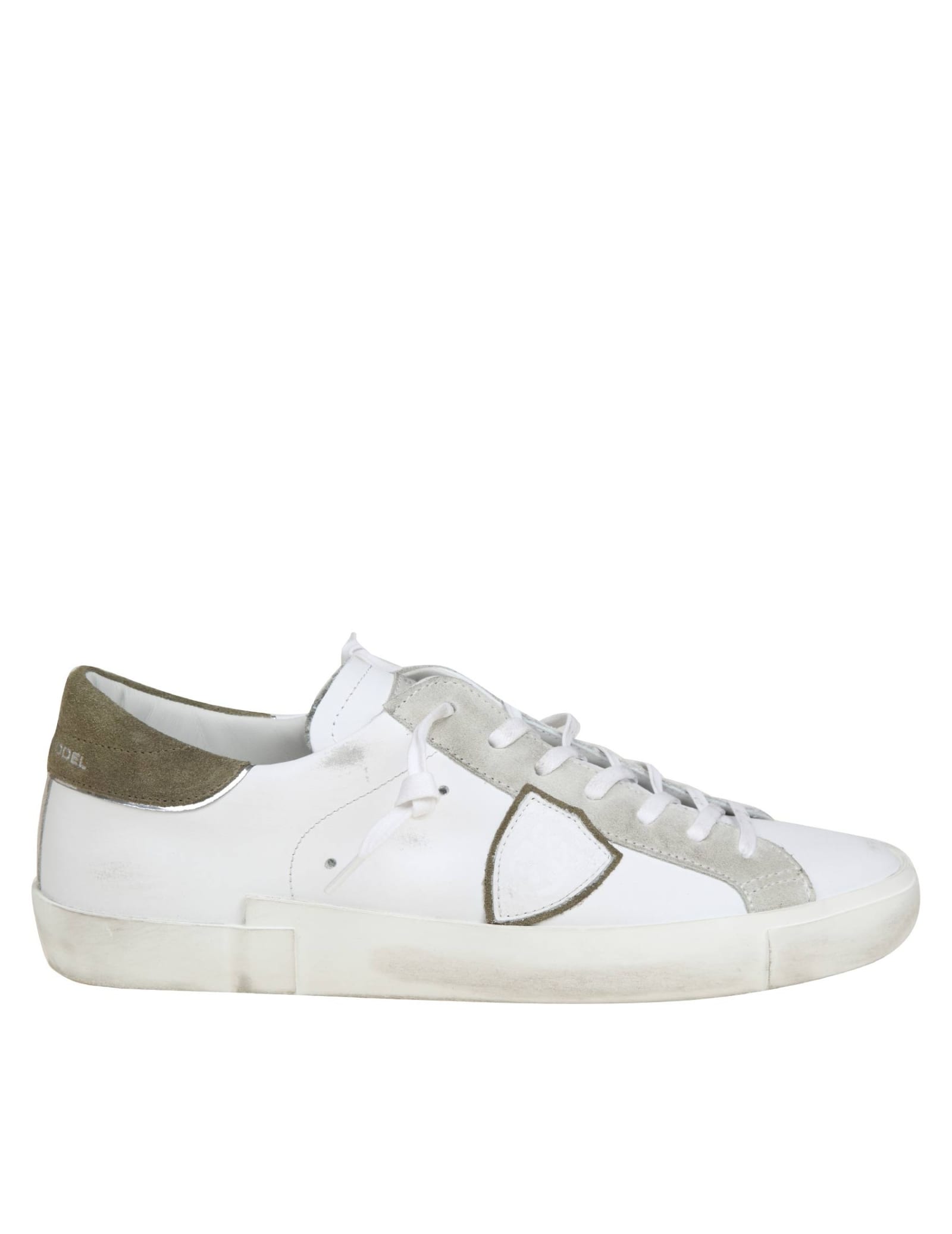 Prsx Sneakers In White And Green Leather
