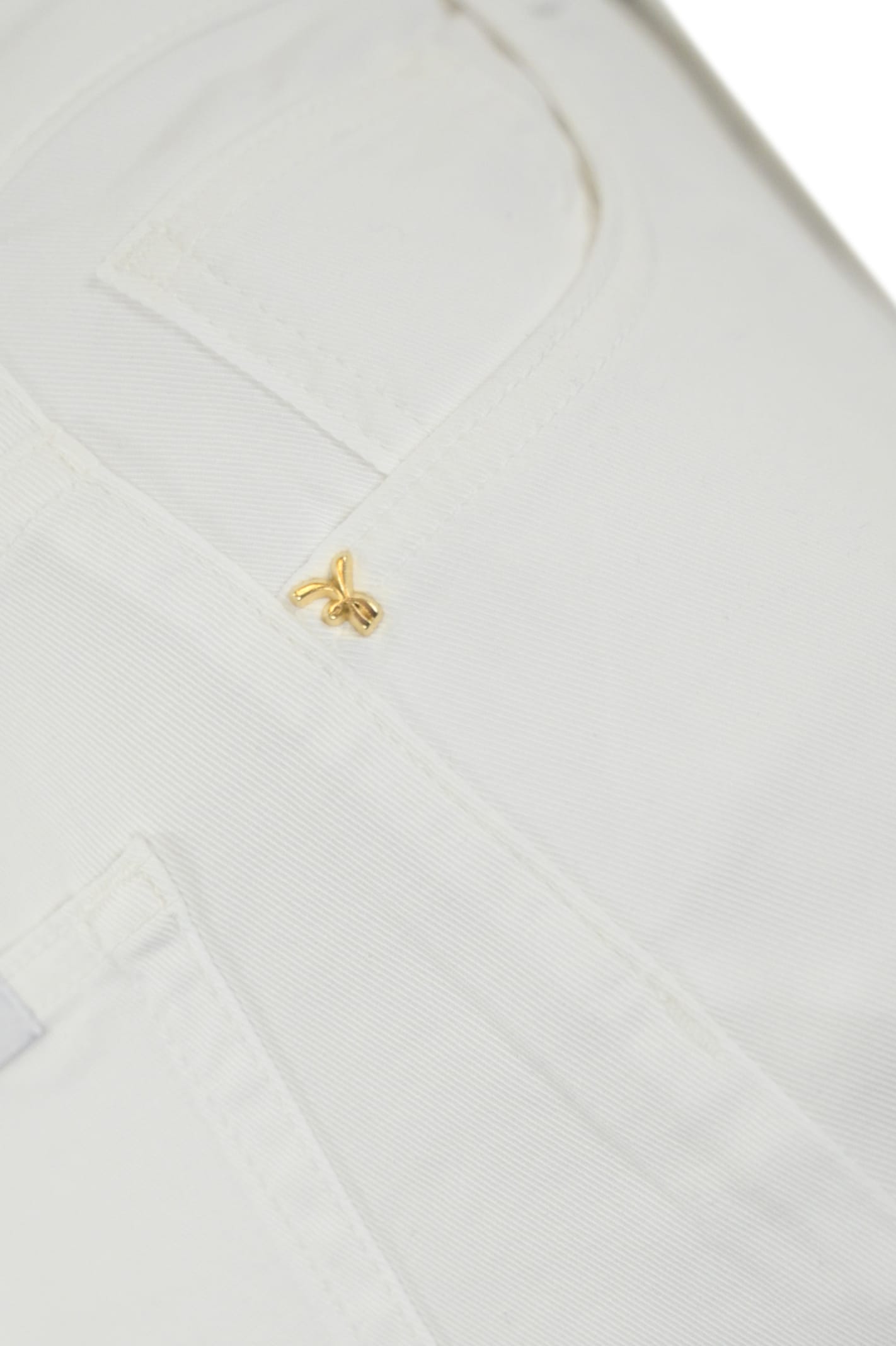 Re-hash Avril Trousers In White Denim In Bianco