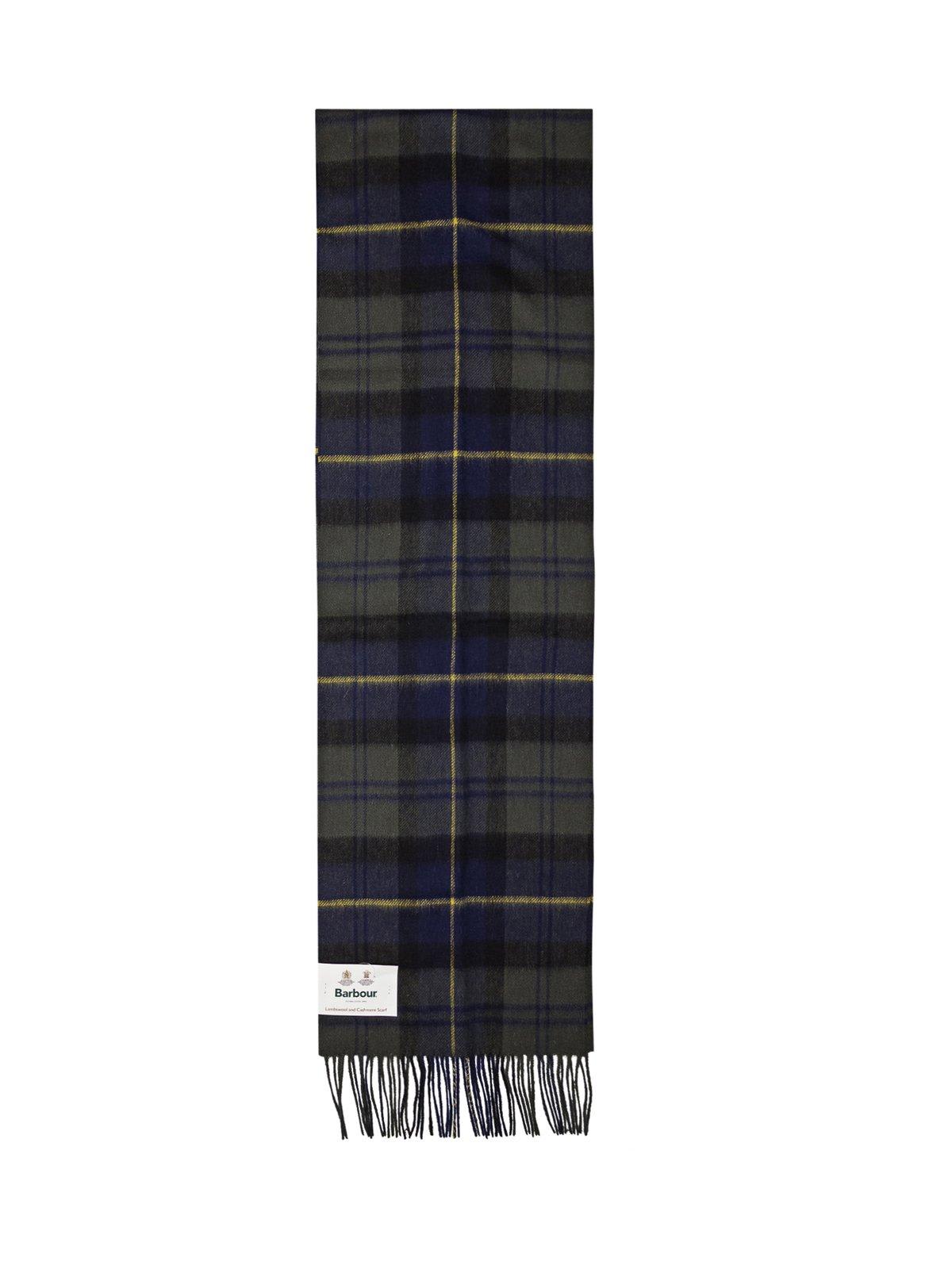 Barbour Logo Patch Checked Scarf