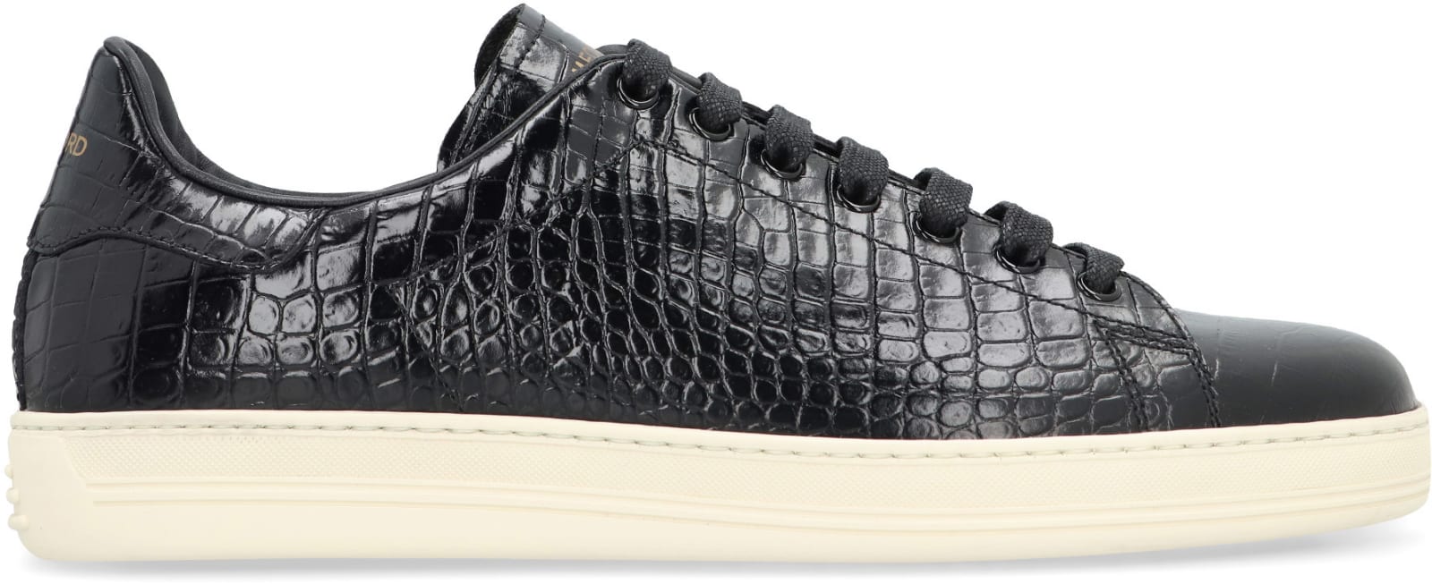 Shop Tom Ford Warwick Leather Low-top Sneakers In Black