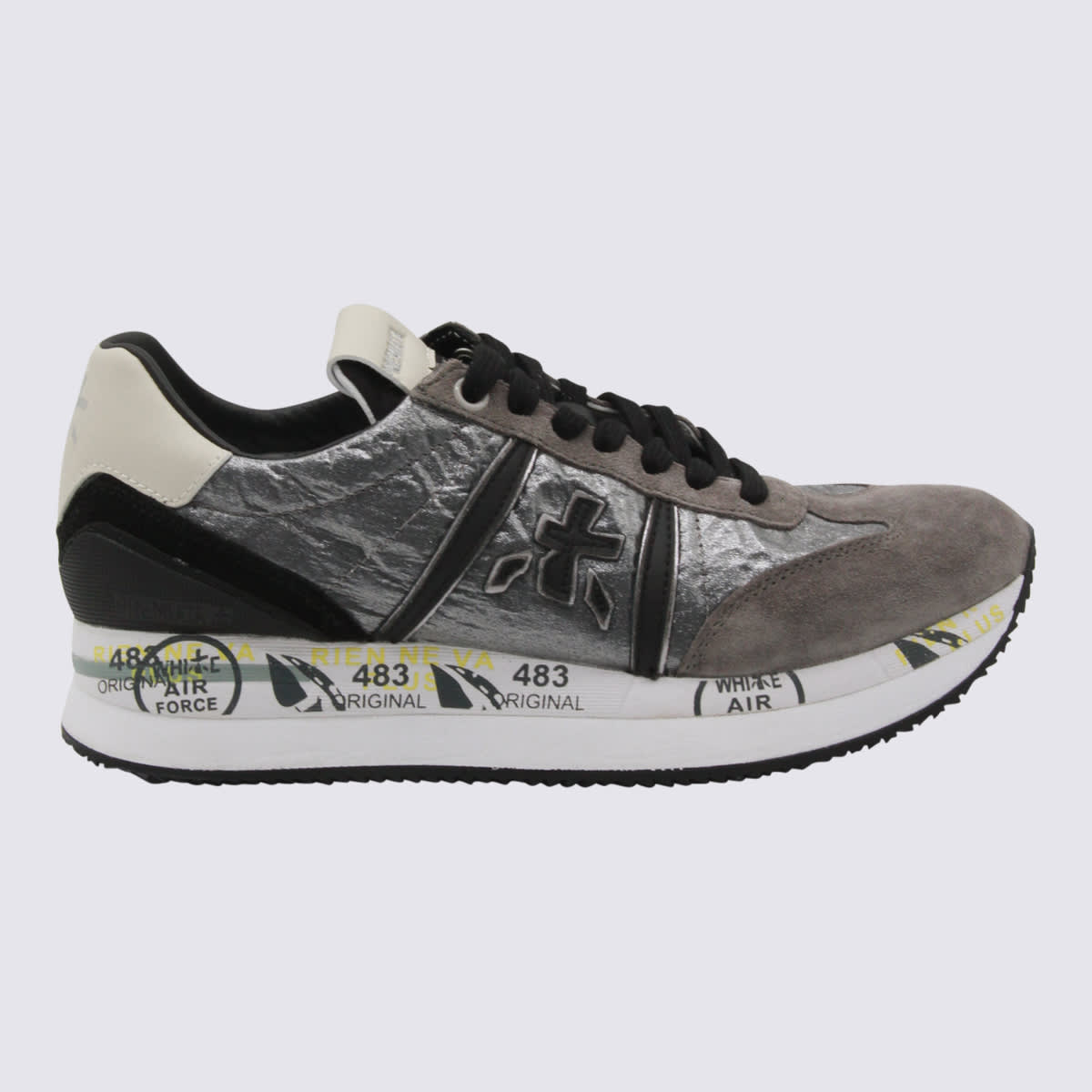 Premiata Grey Leather Conny Sneakers