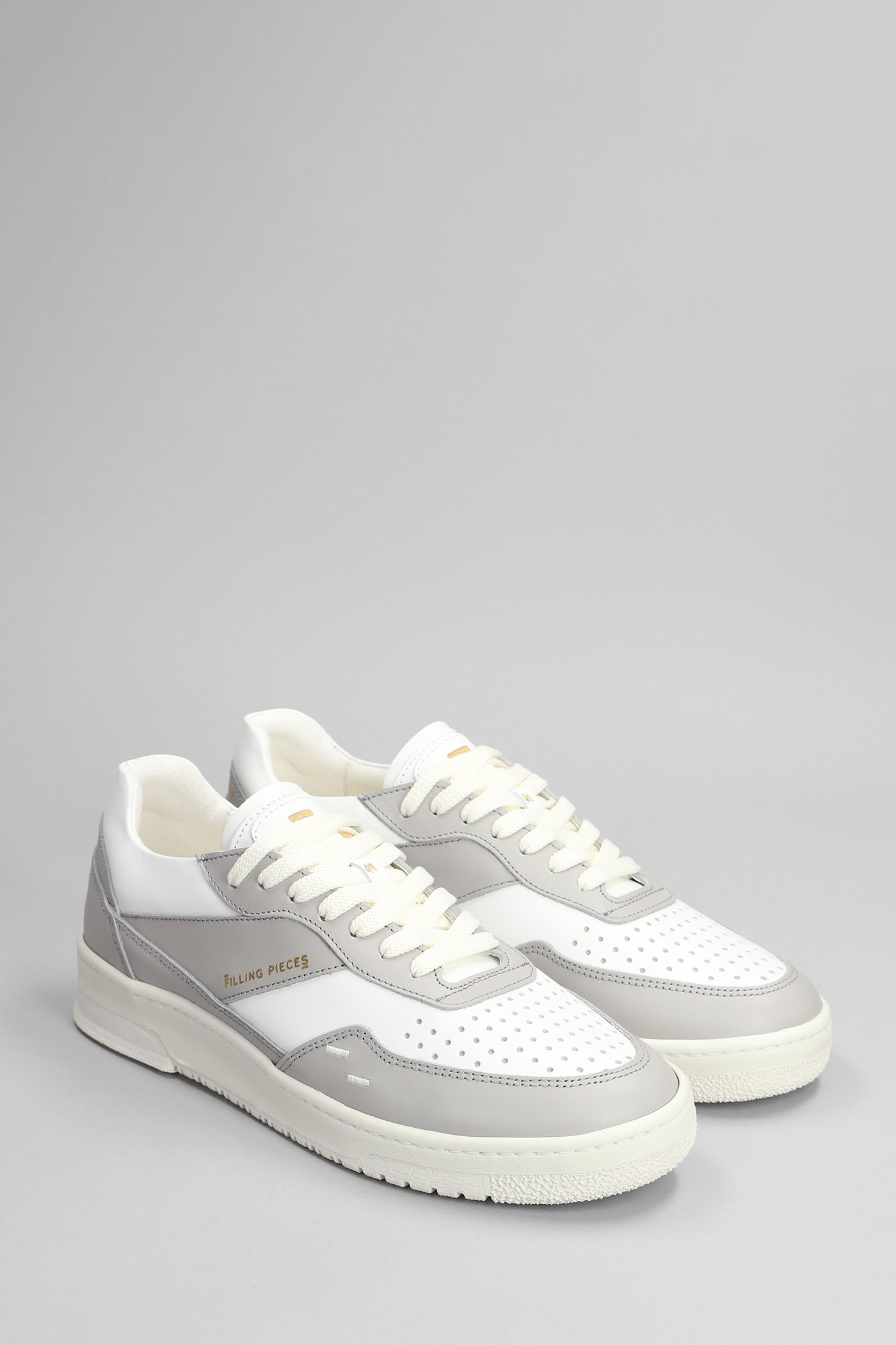 Shop Filling Pieces Ace Spin Sneakers In Grey Leather