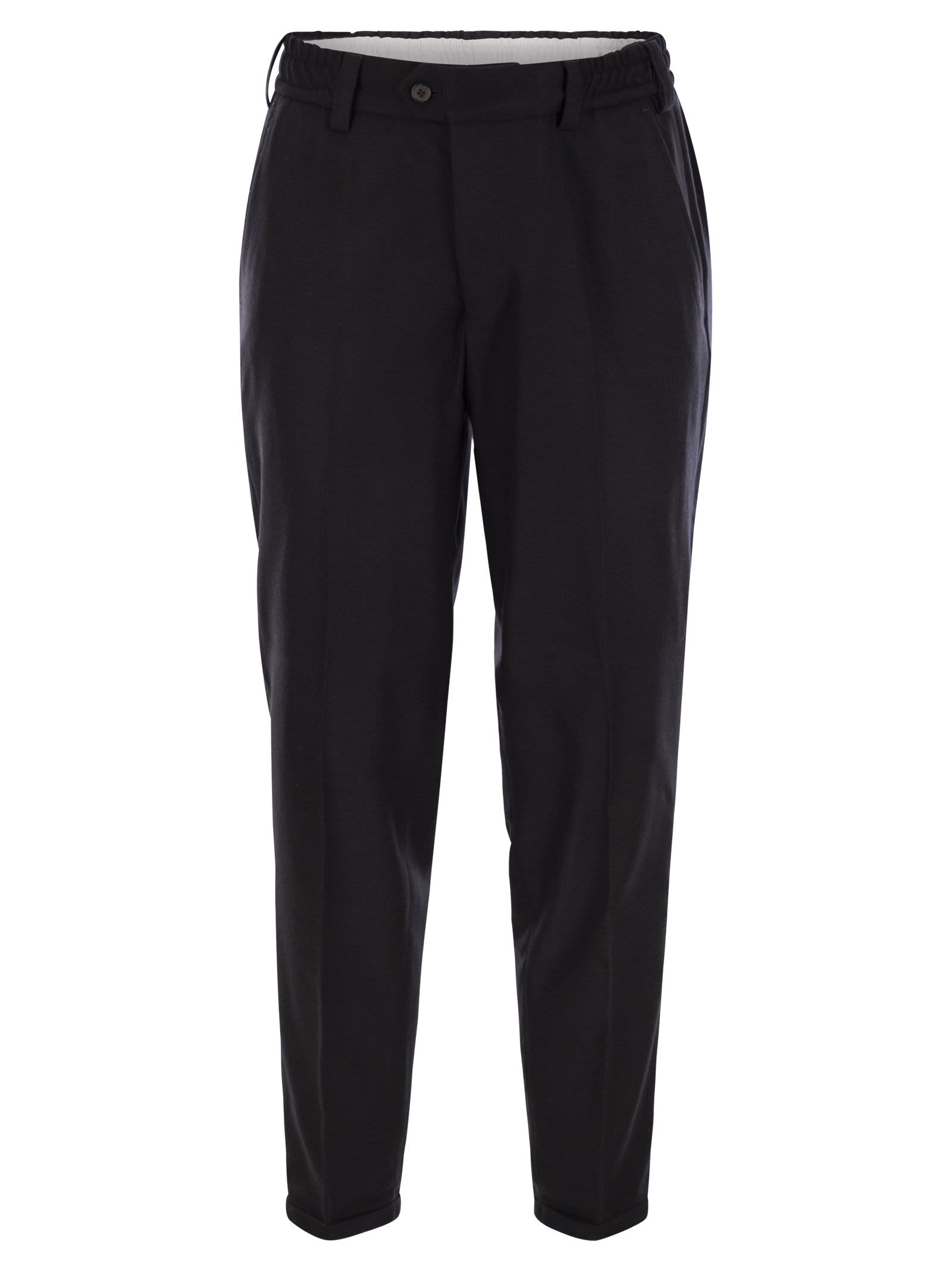 Pt Torino Blue Virgin Wool And Cashmere Trouser In Blue