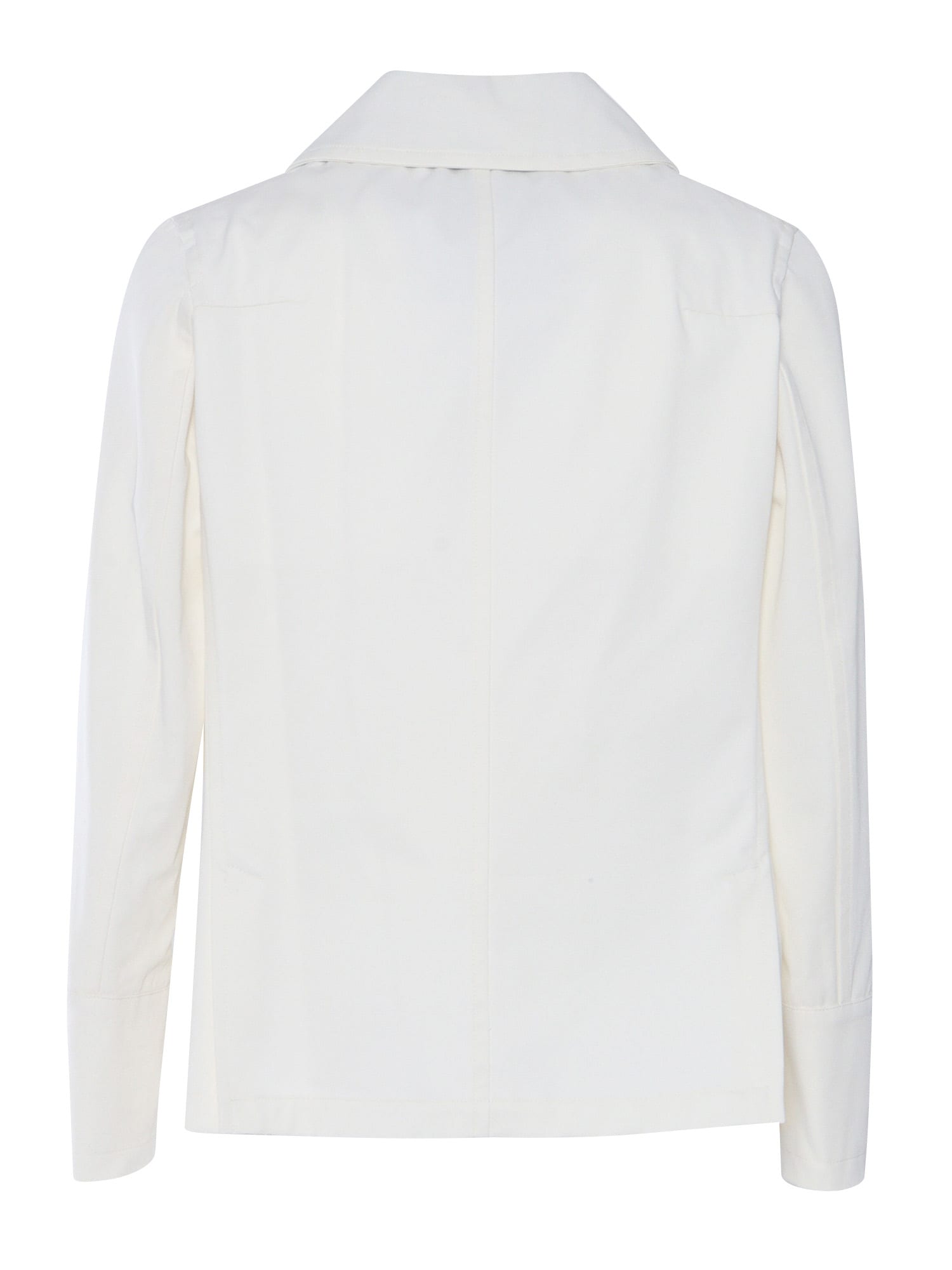 Sealup Double-breasted Water-repellent Cotton Peacoat With Hand-embroidered Anchor In White