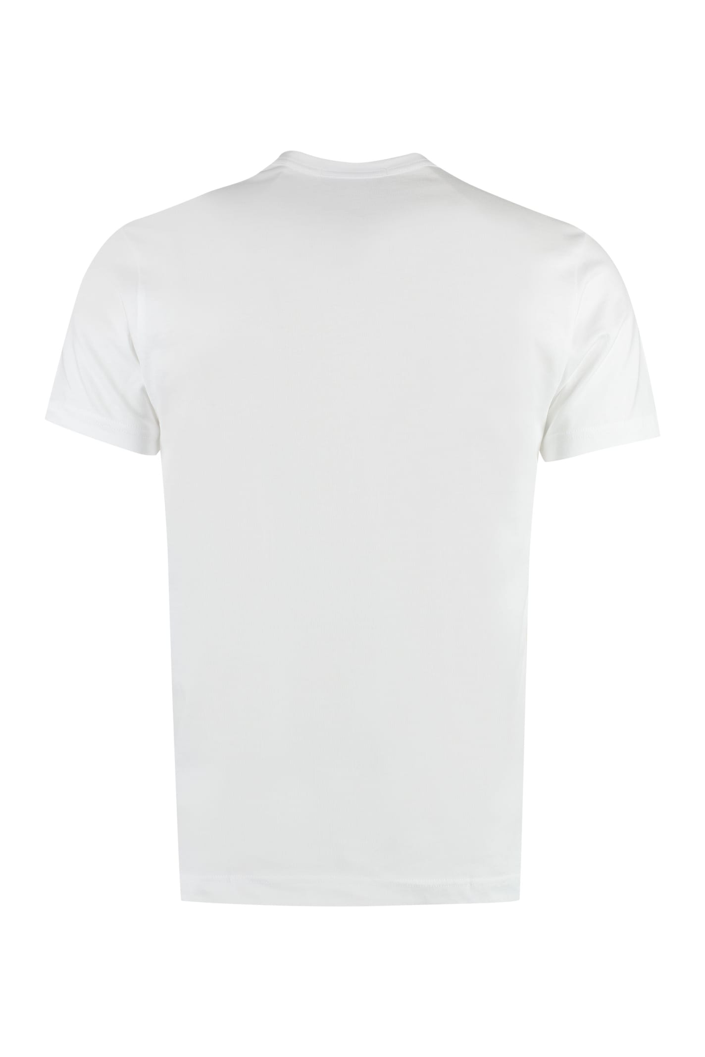 Shop Comme Des Garçons Shirt Printed Cotton T-shirt In White