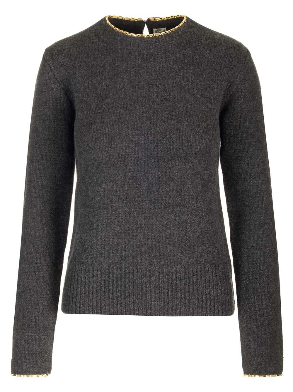 Shop Totême Cadena Ribbed-knit Jumper In Grey