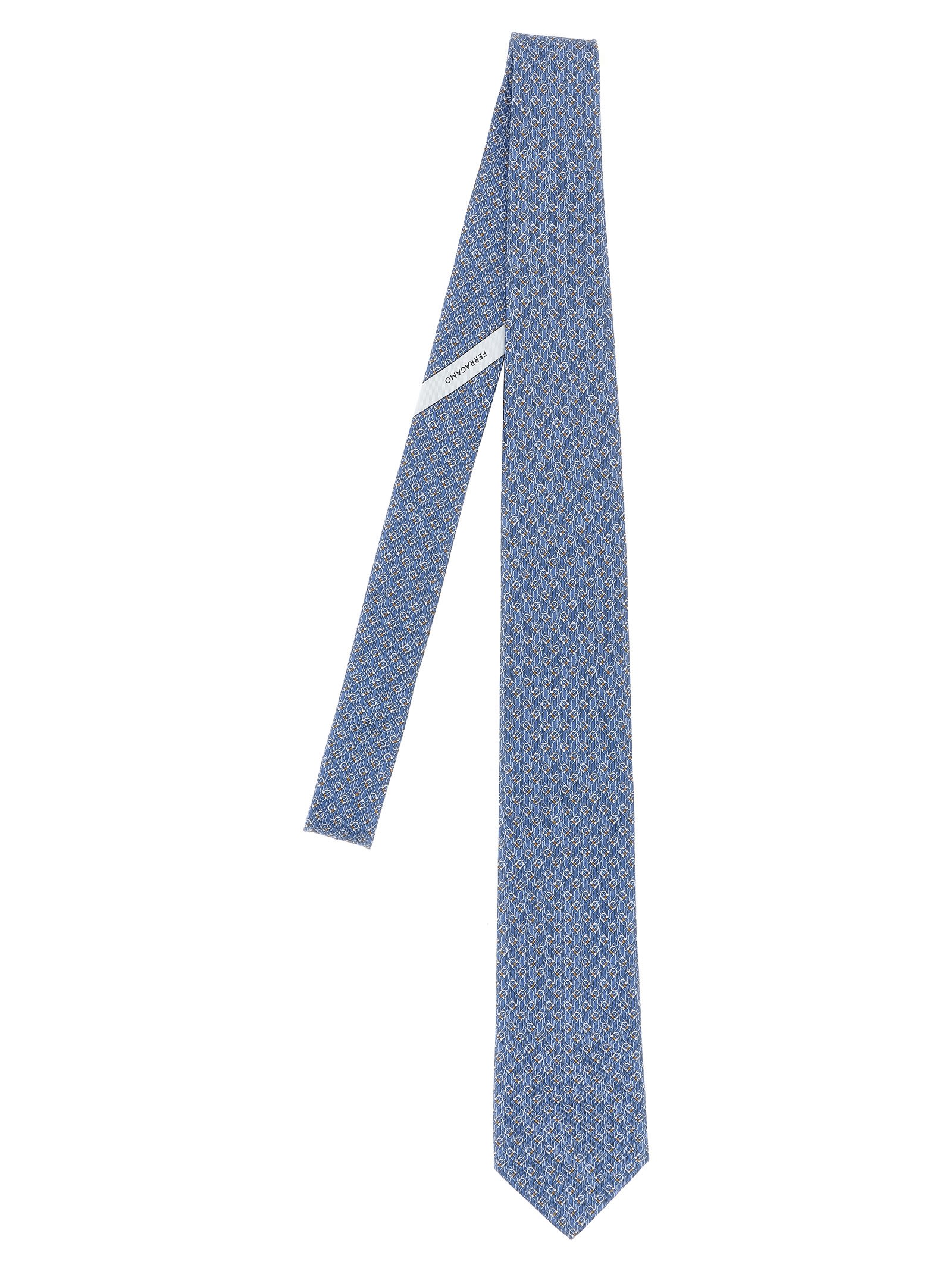 Shop Ferragamo Tetris Tie In Gnawed Blue