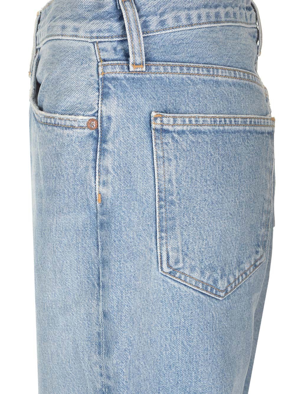 Shop Agolde Light Blue Baggy Jeans In Blu Denim Chiaro