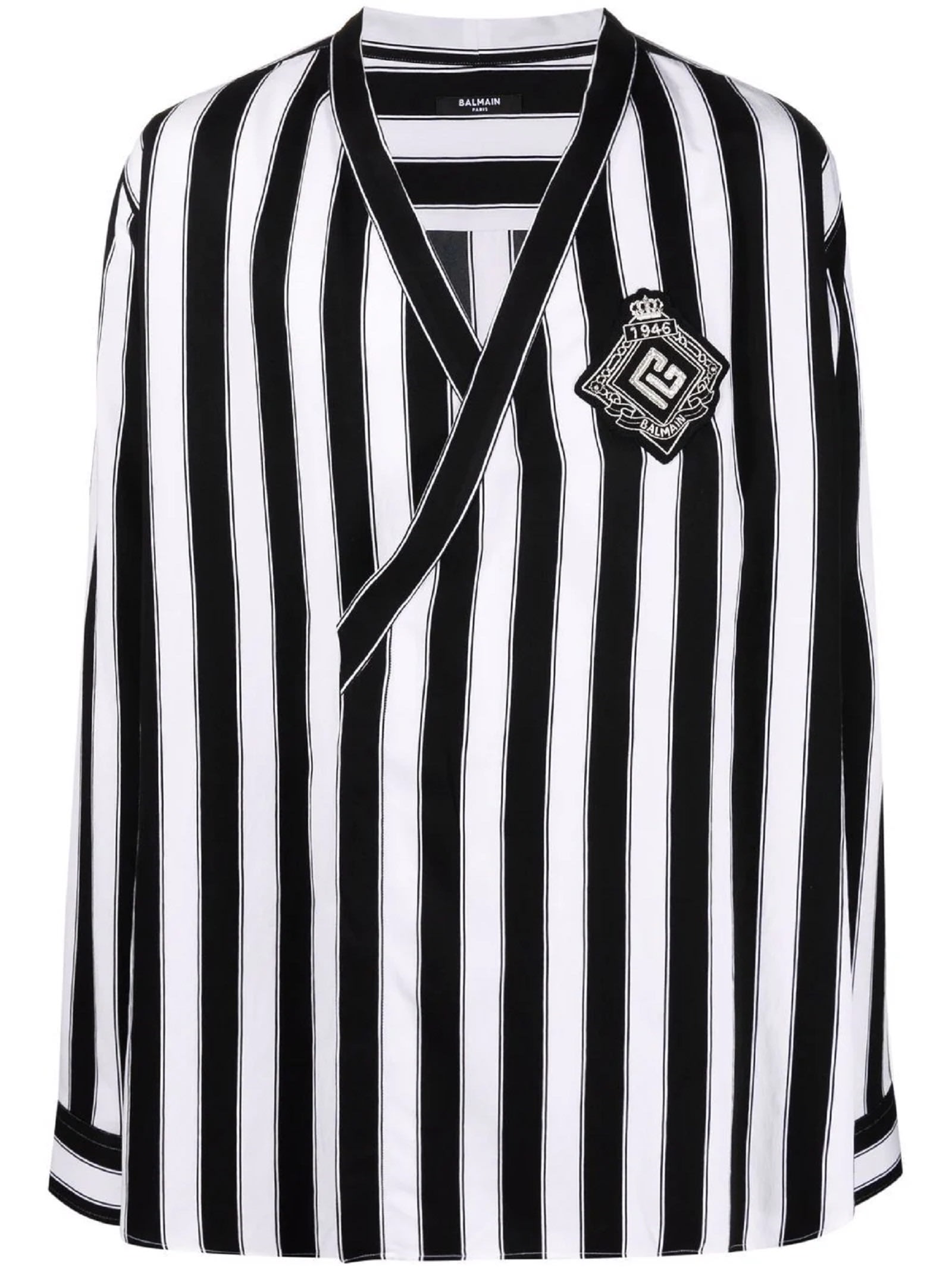 Balmain Black And White Striped Shirt