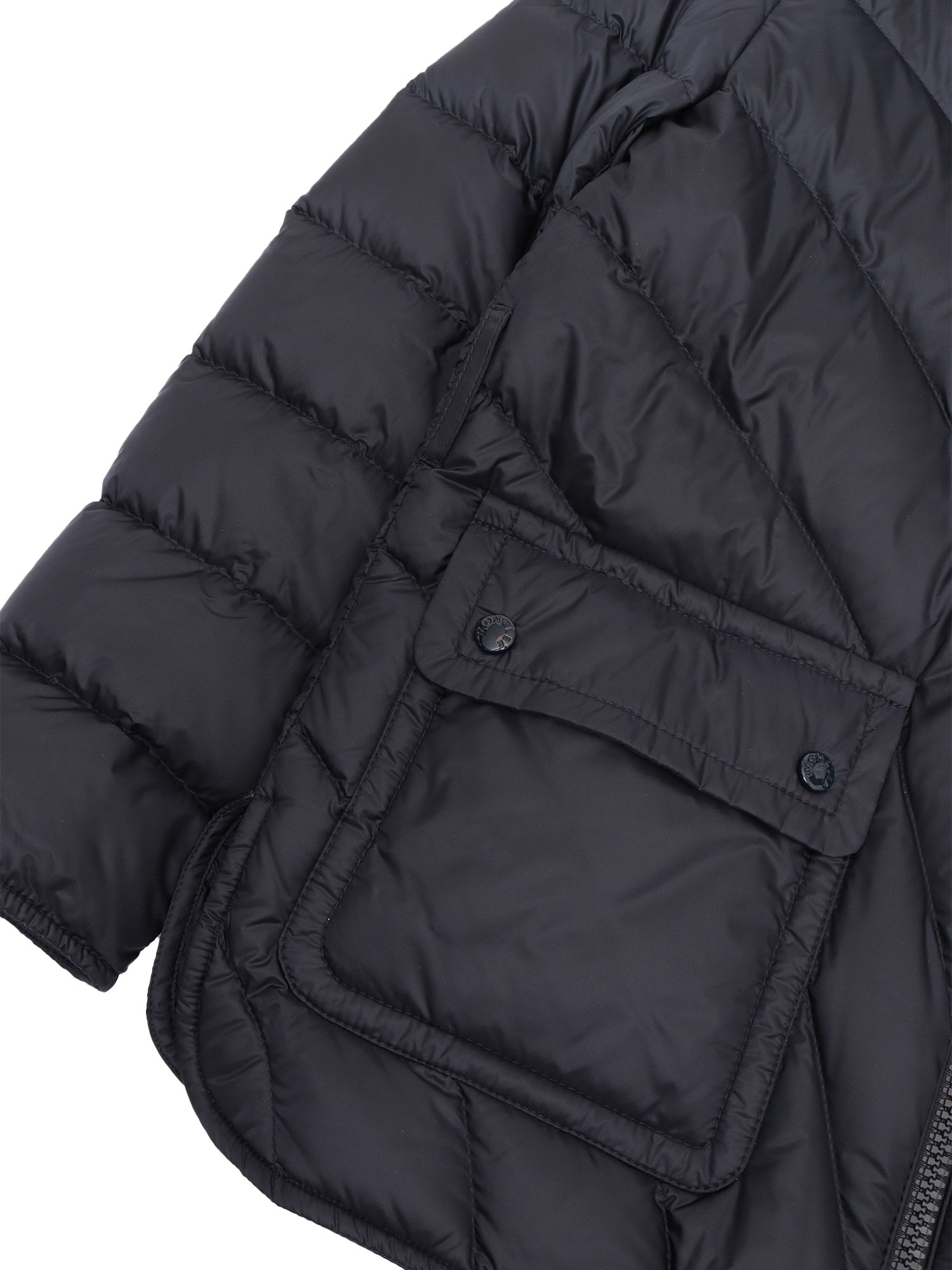 Moncler Argenno Short Parka In Blue