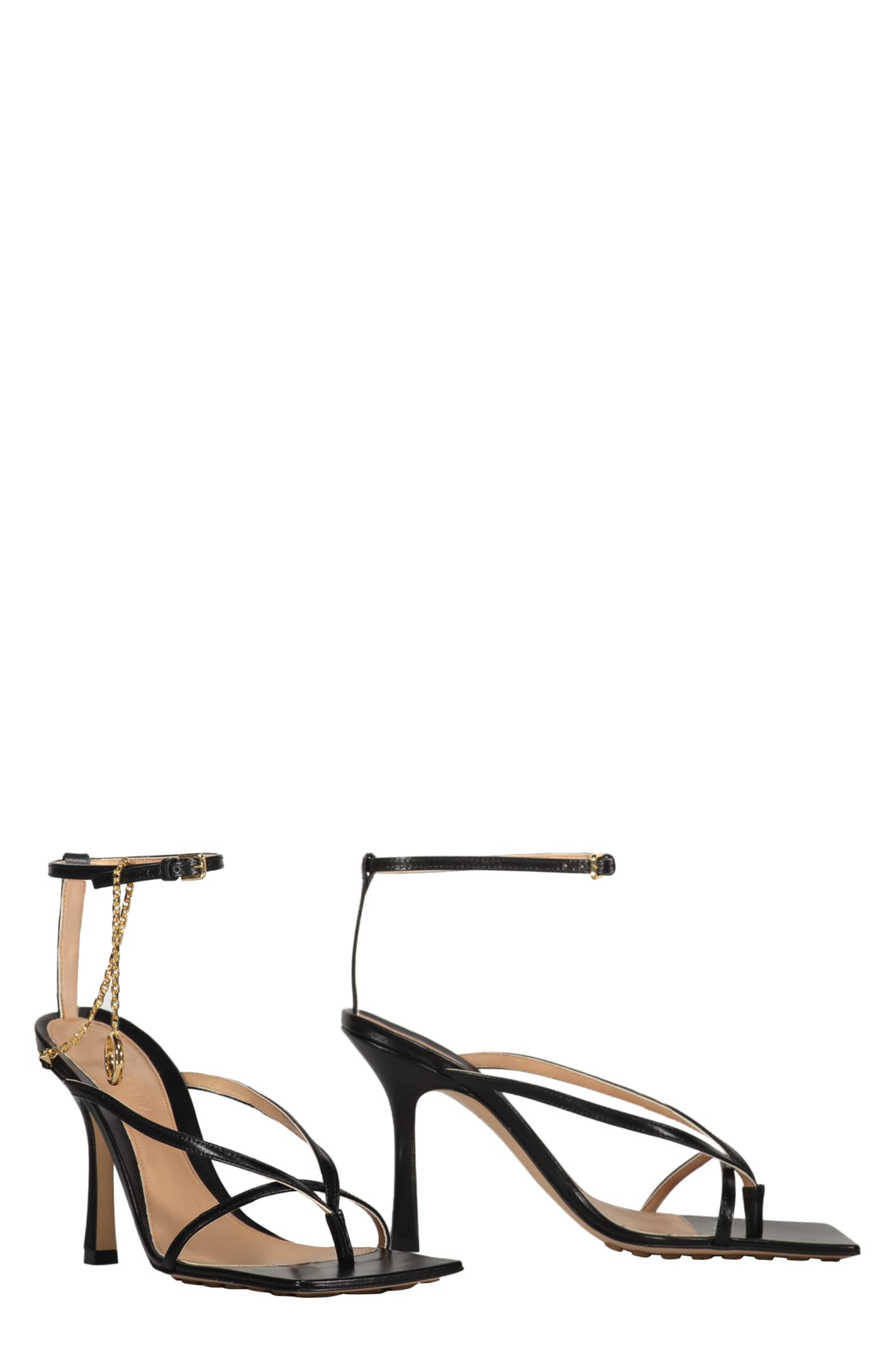 Shop Bottega Veneta Leather Sandals In Black