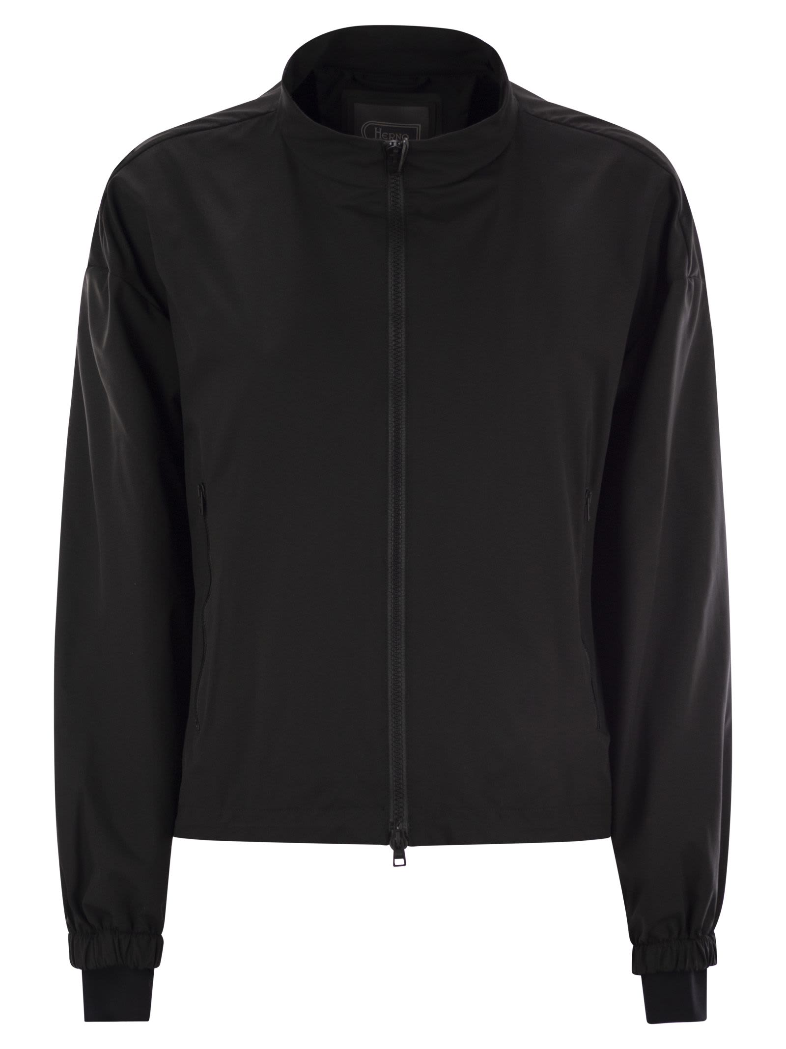 Herno Laminar Bomber Jacket With Zip In Black