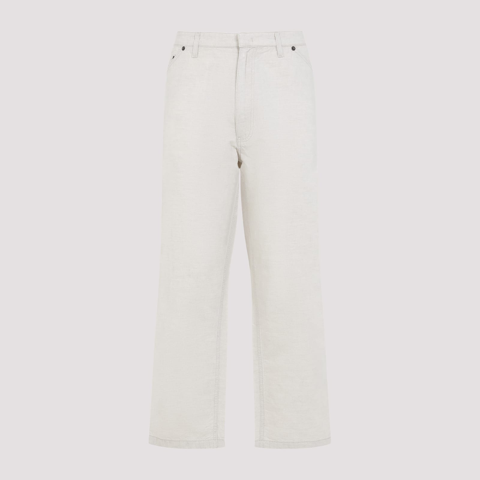 Prada Wide-leg Cotton Trousers In Abr Natural