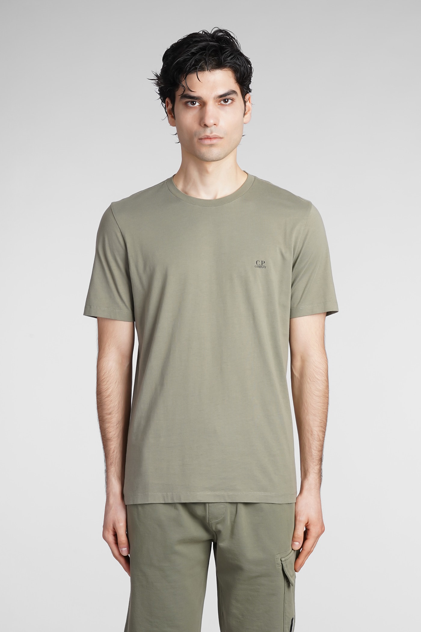C.P. COMPANY T-SHIRT IN GREEN COTTON