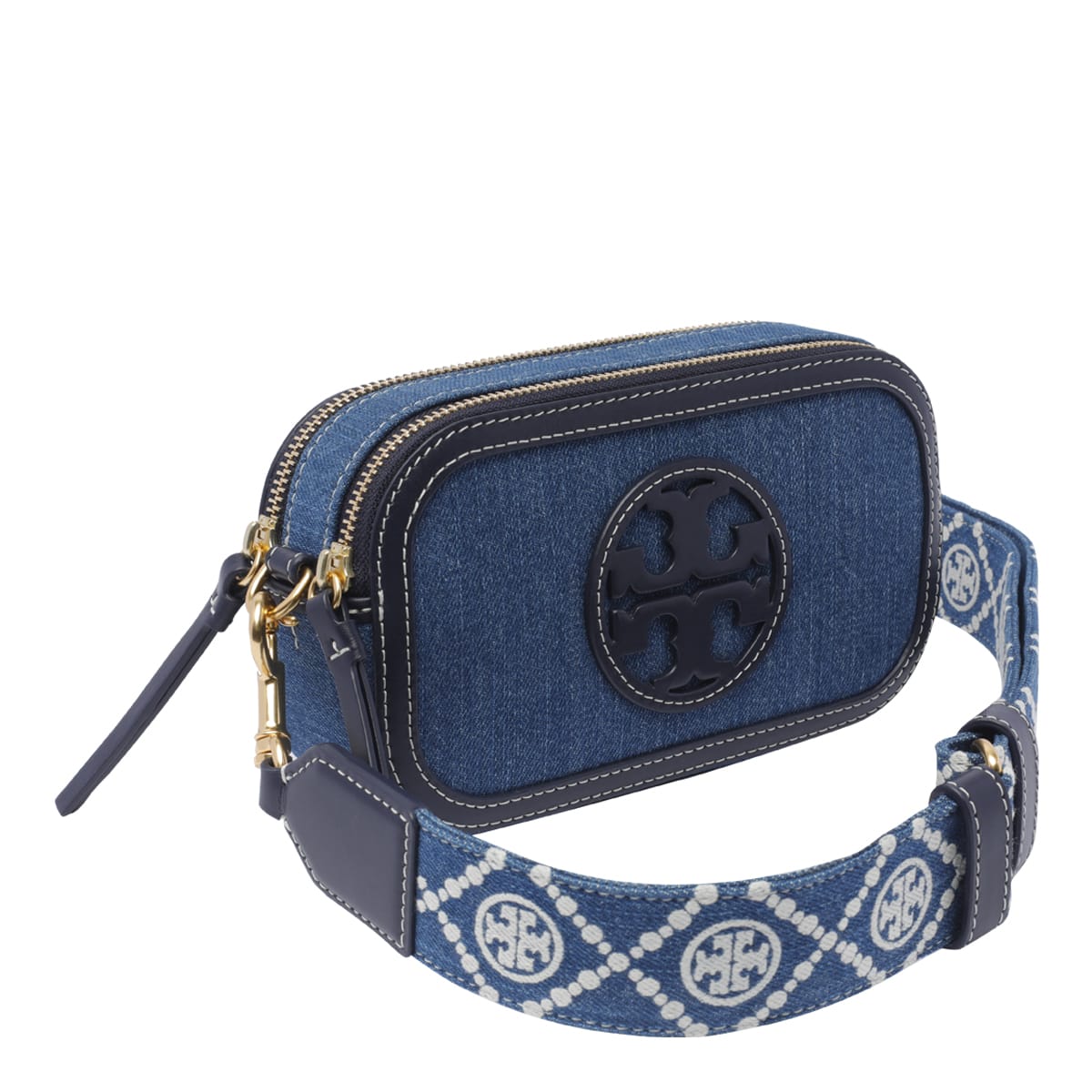 Shop Tory Burch Mini Miller Denim Crossbody Bag