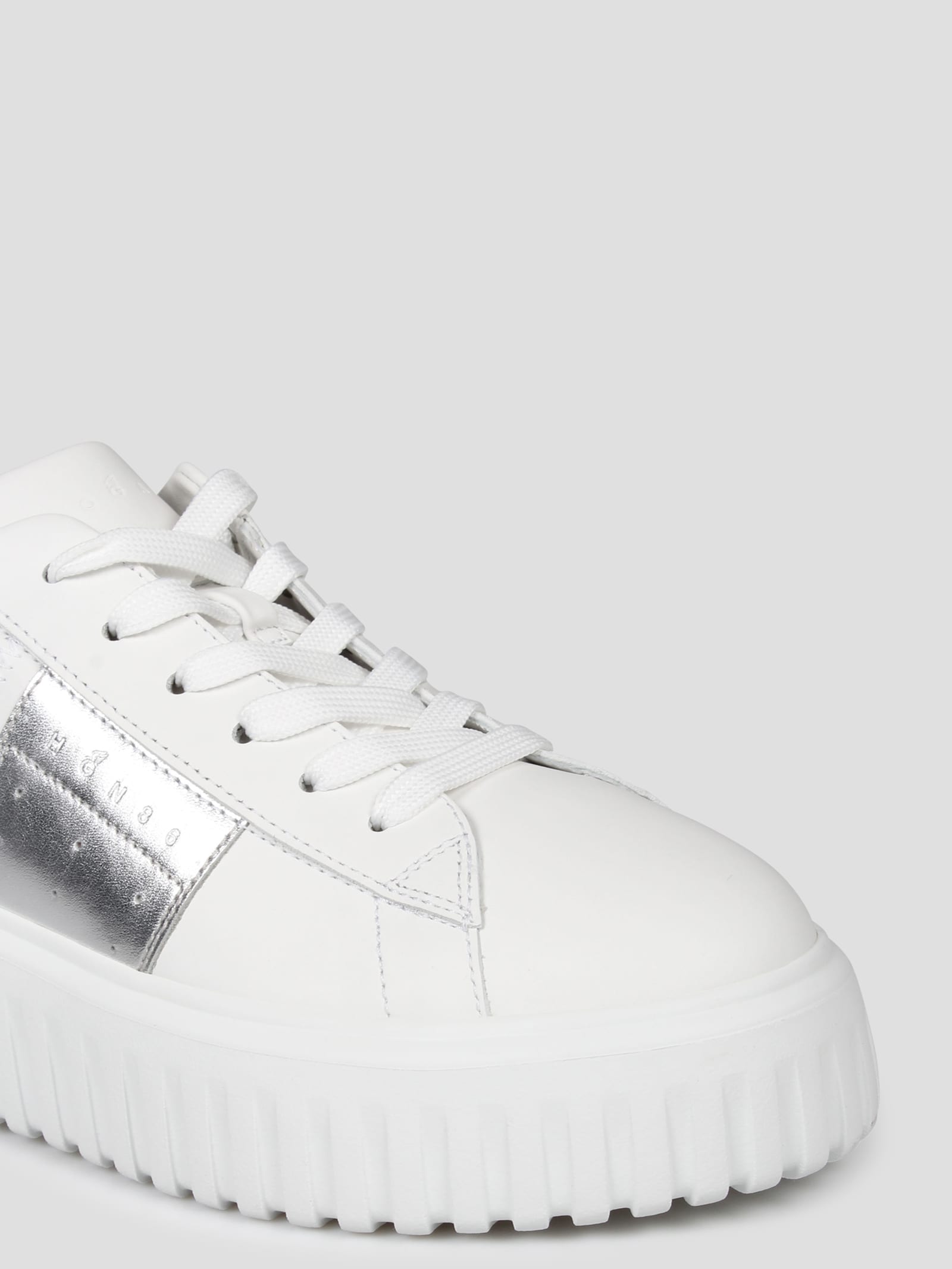 Shop Hogan H-stripes Sneakers In White