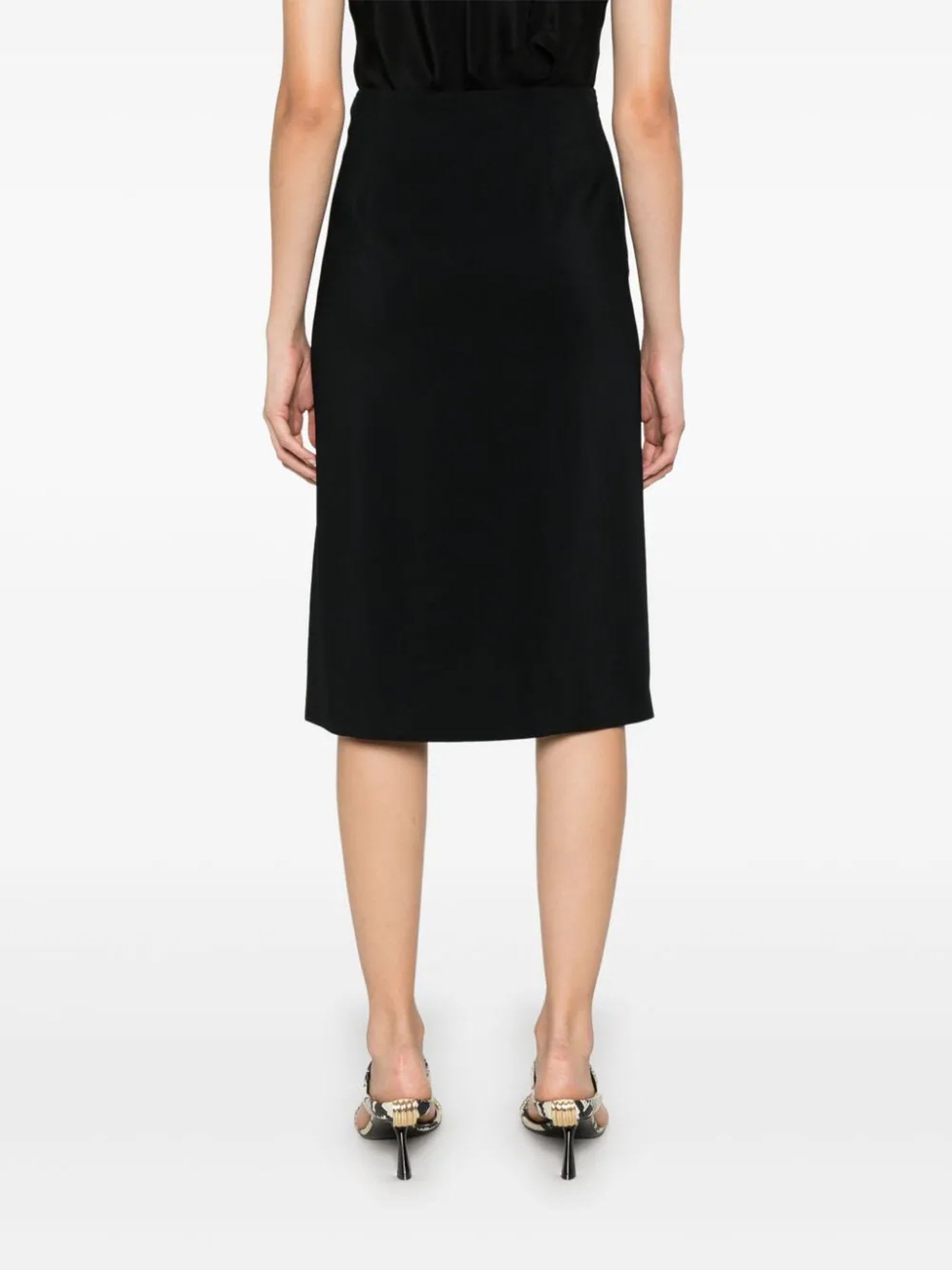 Shop Alberta Ferretti Black Midi Skirt