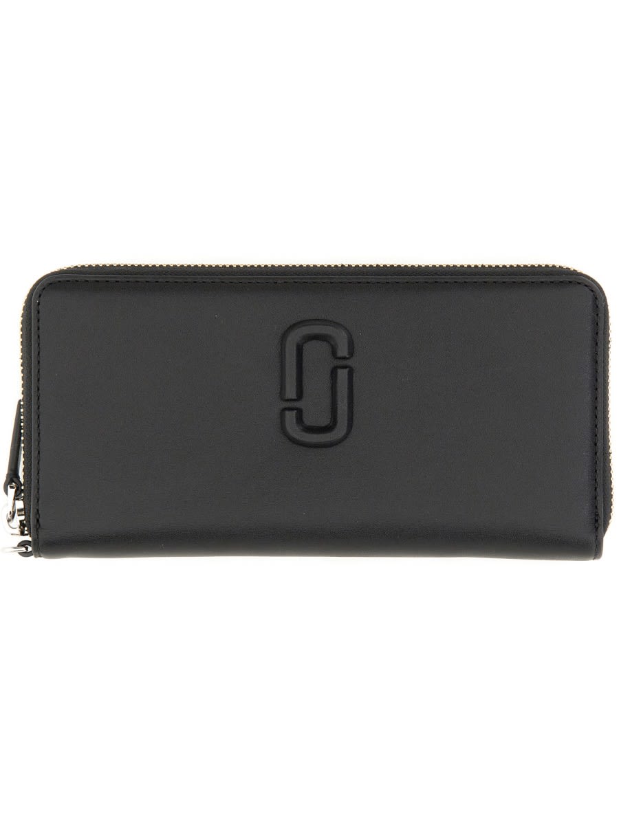 Shop Marc Jacobs Continental Wallet With Logo In Black