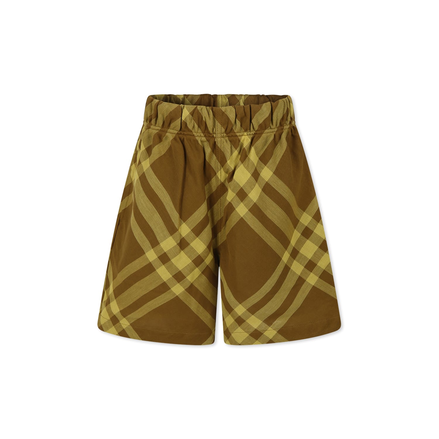 Burberry Kids' Brown Shorts For Boy With Vintage Check
