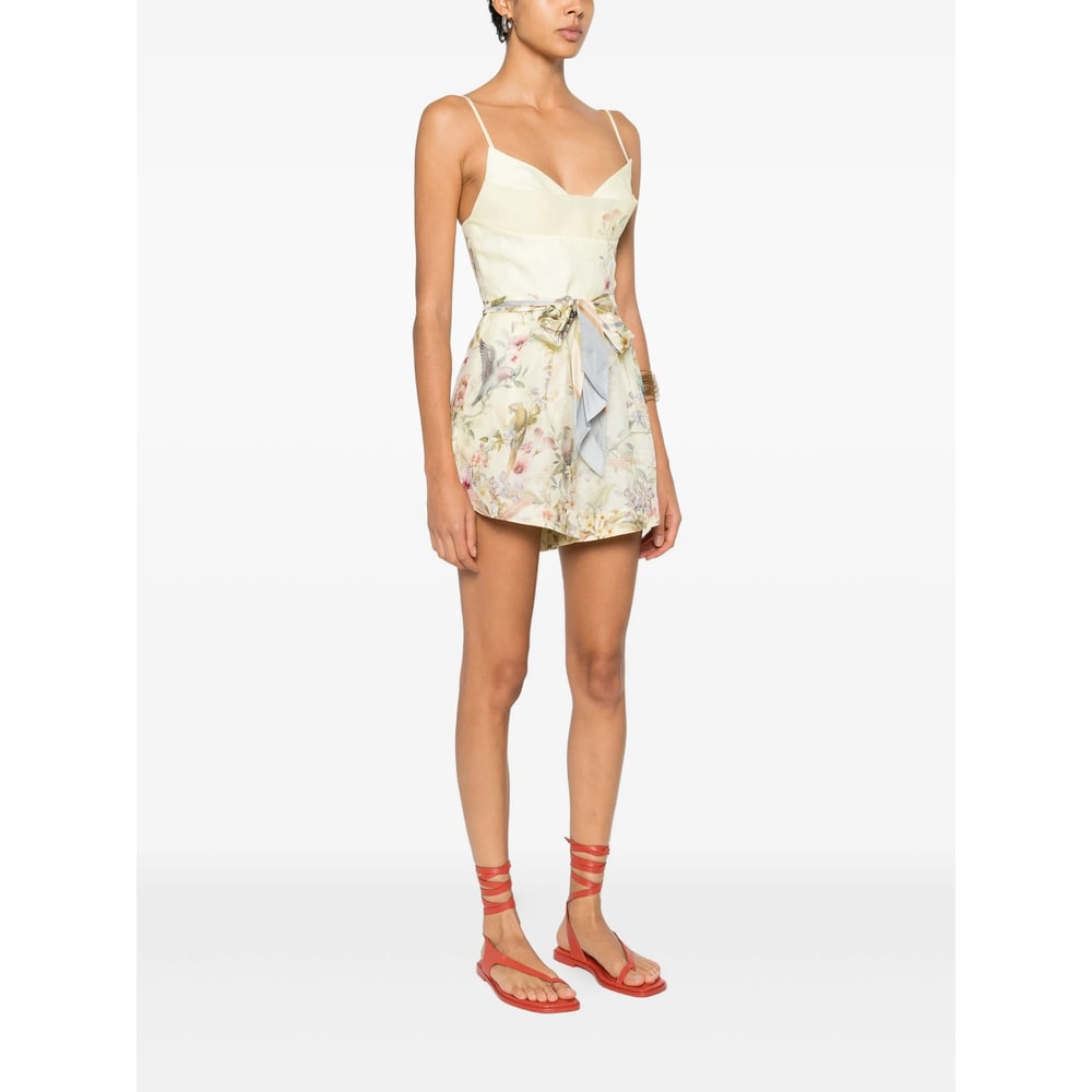 Zimmermann Rebellion Fitted Playsuit In Multi