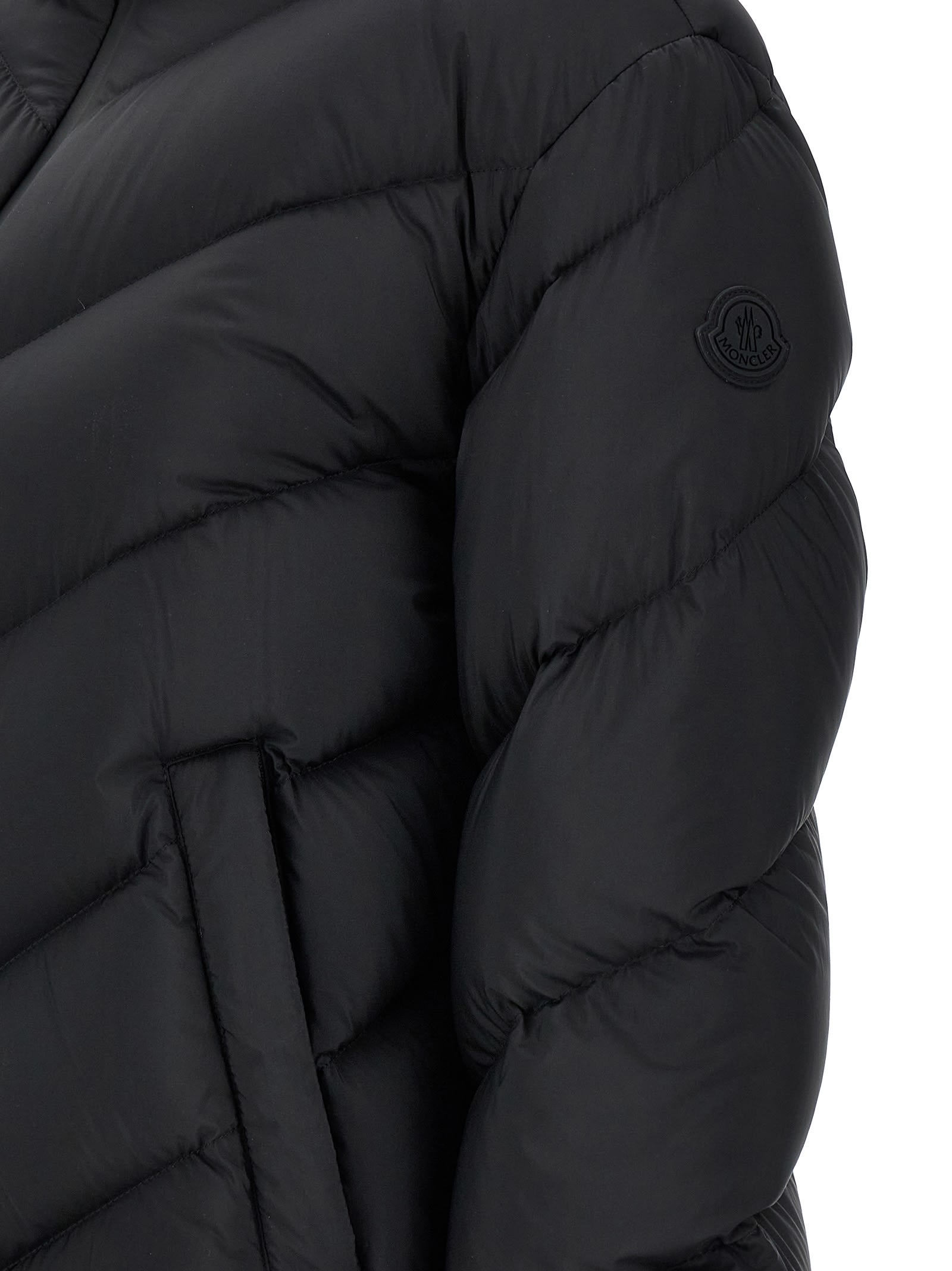 Moncler Grignan Diagonal-quilted Short Down Jacket Black In Black