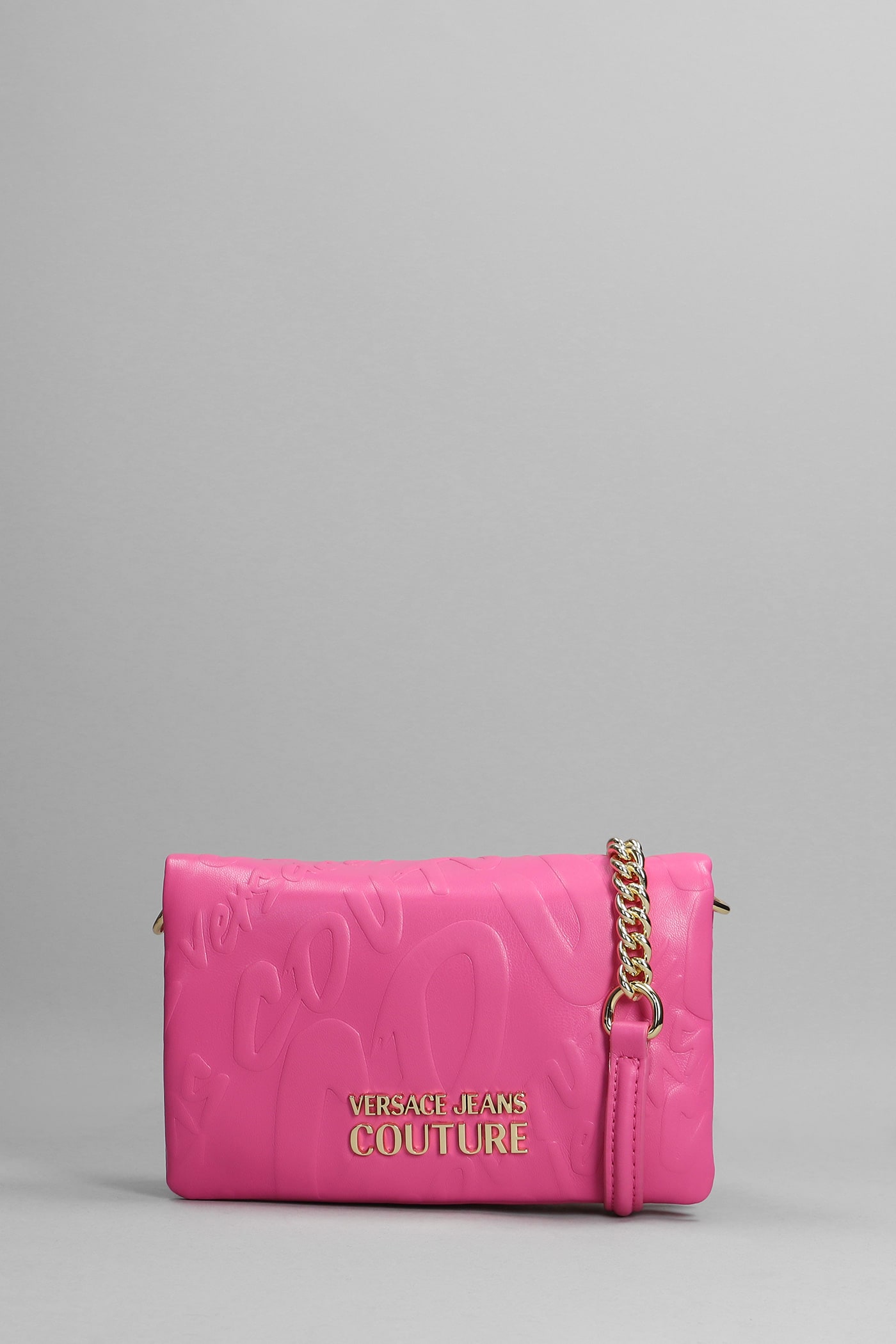 Versace Jeans Couture Shoulder Bag In Fuxia Faux Leather
