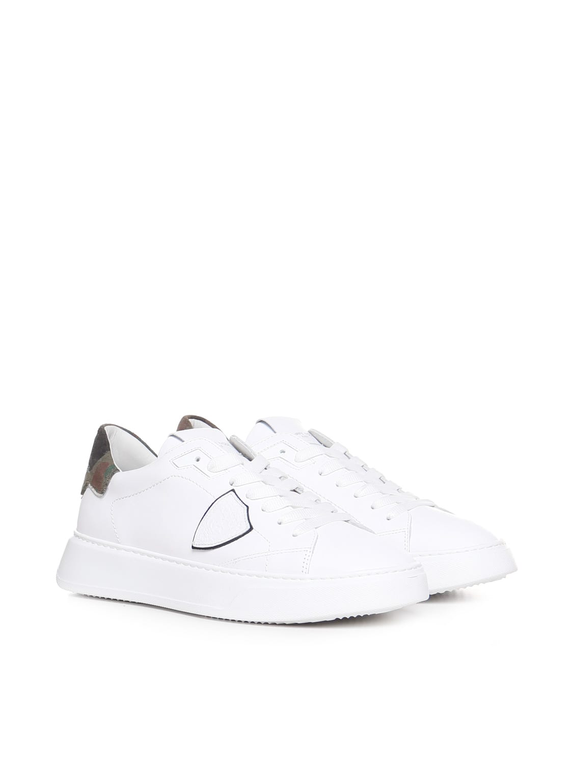 Shop Philippe Model Temple Veau Sneakers In White-camou