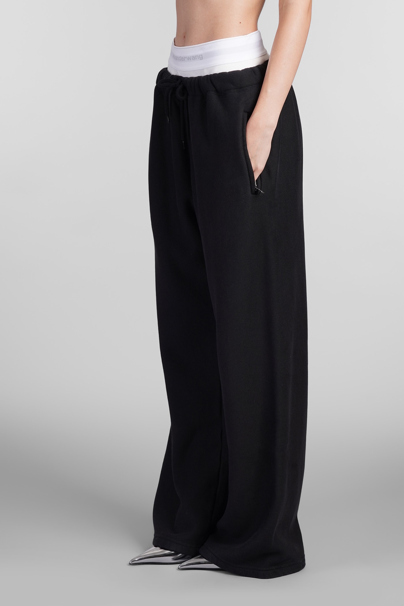 Shop Alexander Wang Pants In Black Cotton