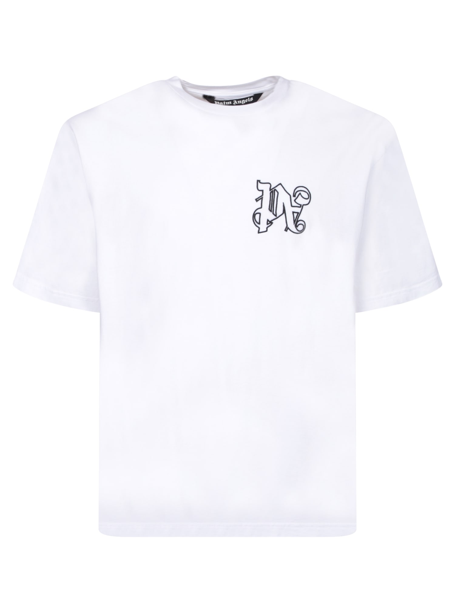 Shop Palm Angels White Monogrammed T-shirt