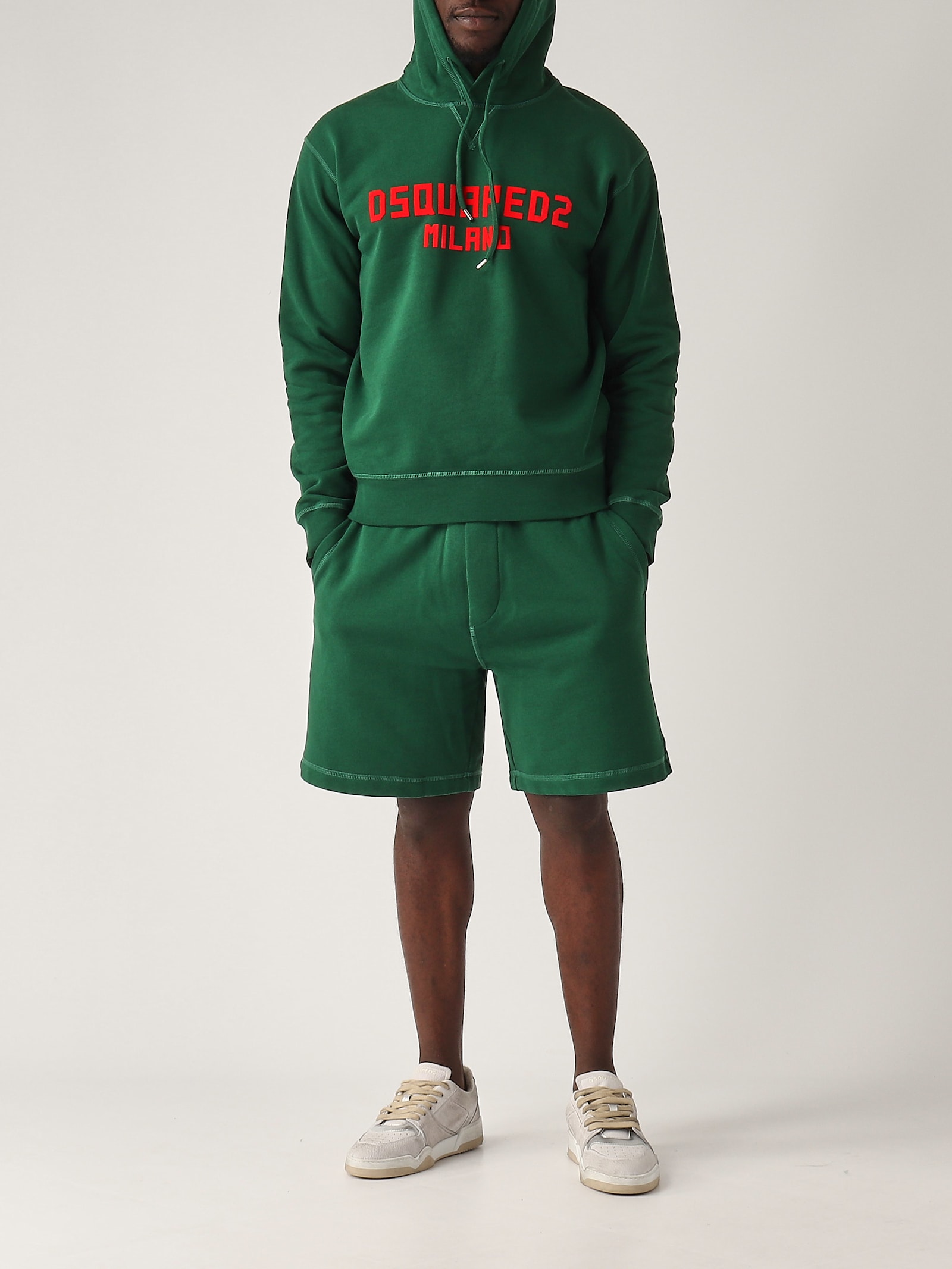 Dsquared2 Cool Fit Hoodie Sweatshirt In Green Red Print