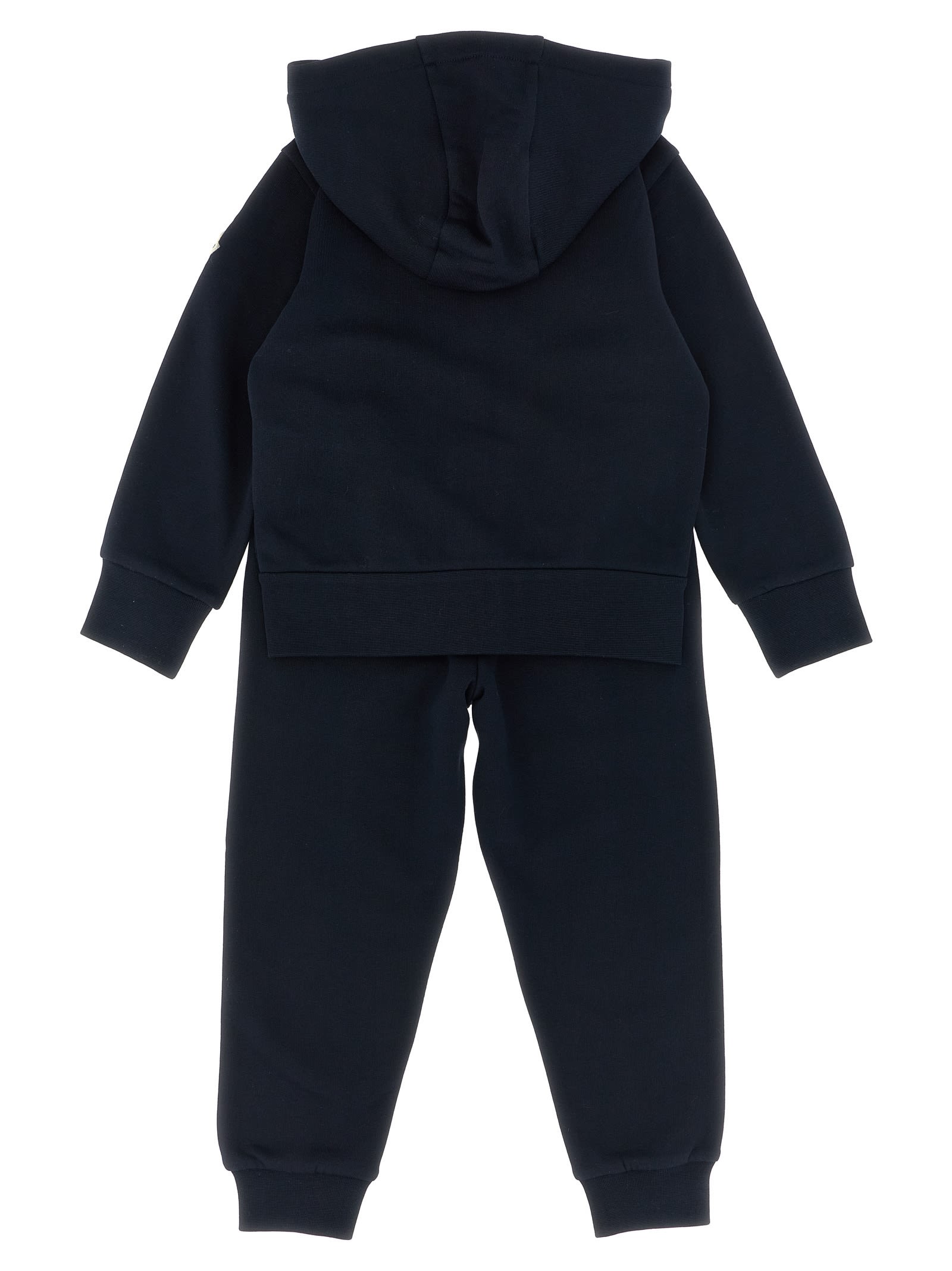 Moncler Logo Embroidery Sweatshirt + Joggers In Blue