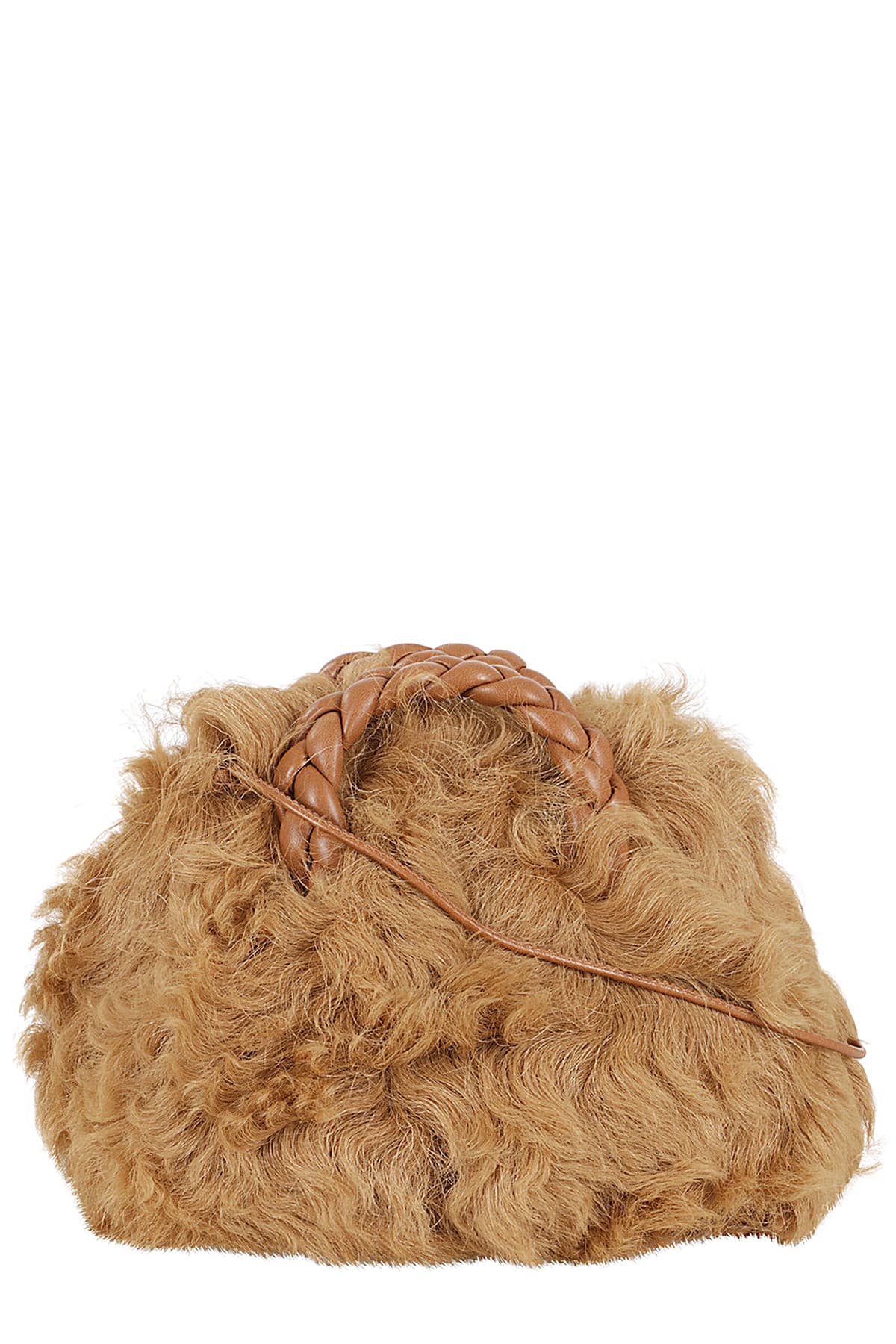 Shop Hereu Bombon Long Hair Shearling In Light Tan