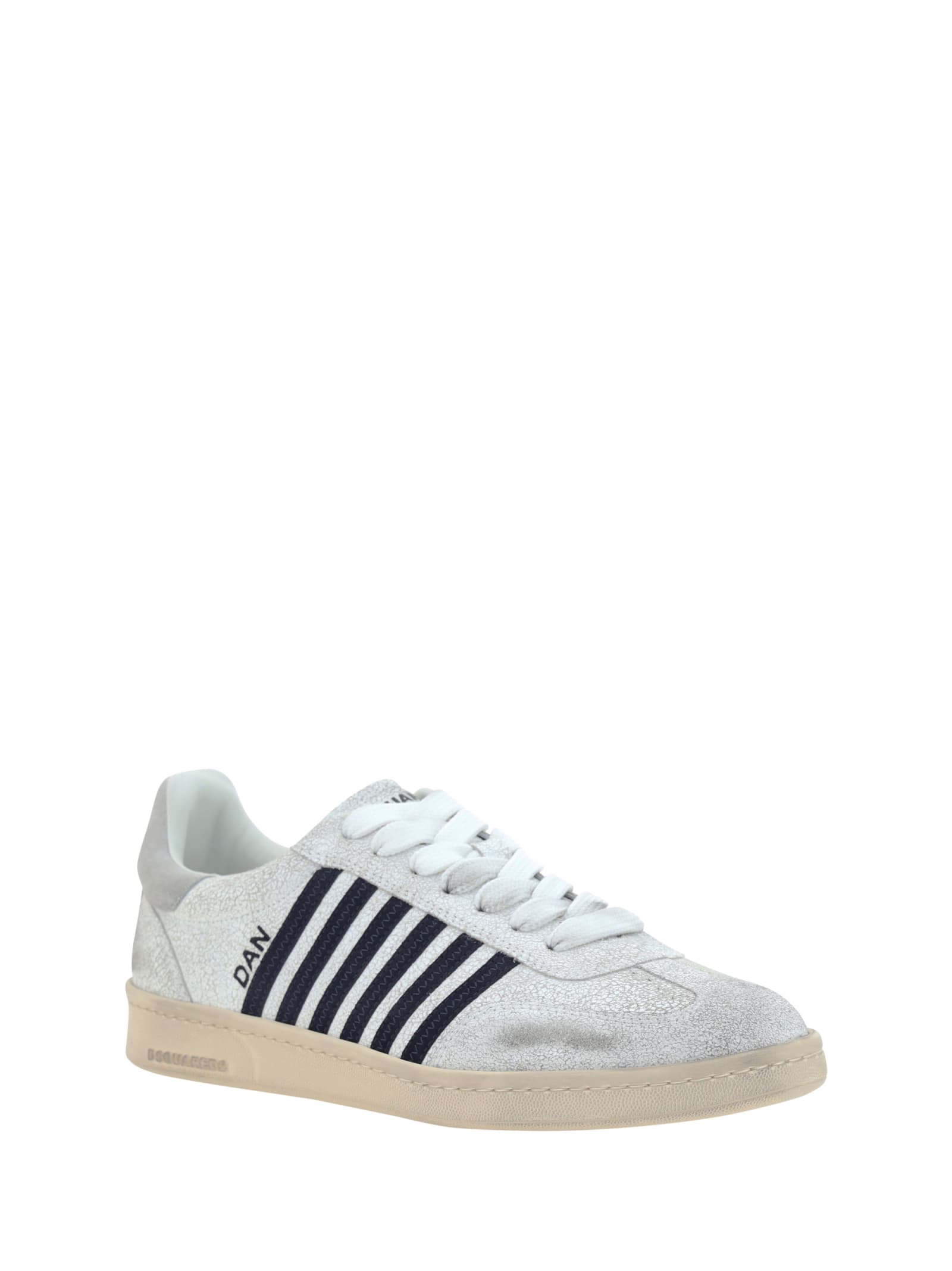 Shop Dsquared2 Boxer Sneakers In Bianco+navy+grigio