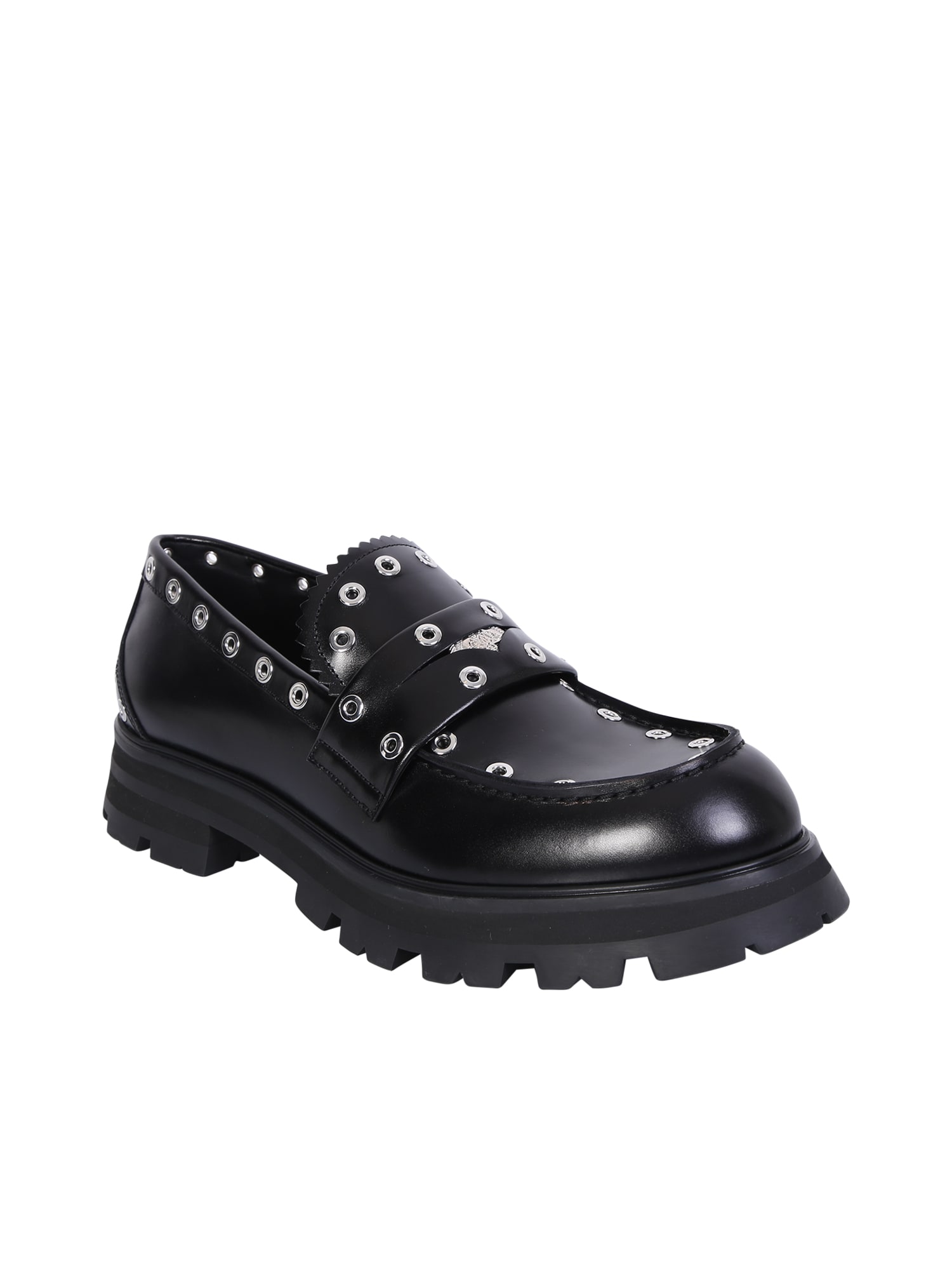 Shop Alexander Mcqueen Loafers Platform Sole In Black