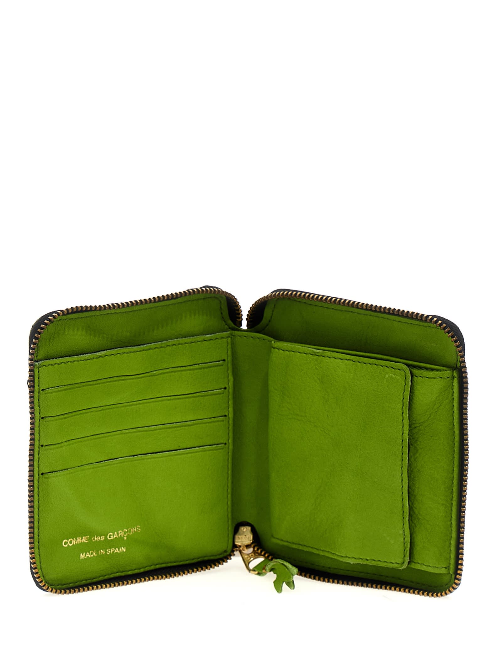 Shop Comme Des Garçons Washed Wallet In Green