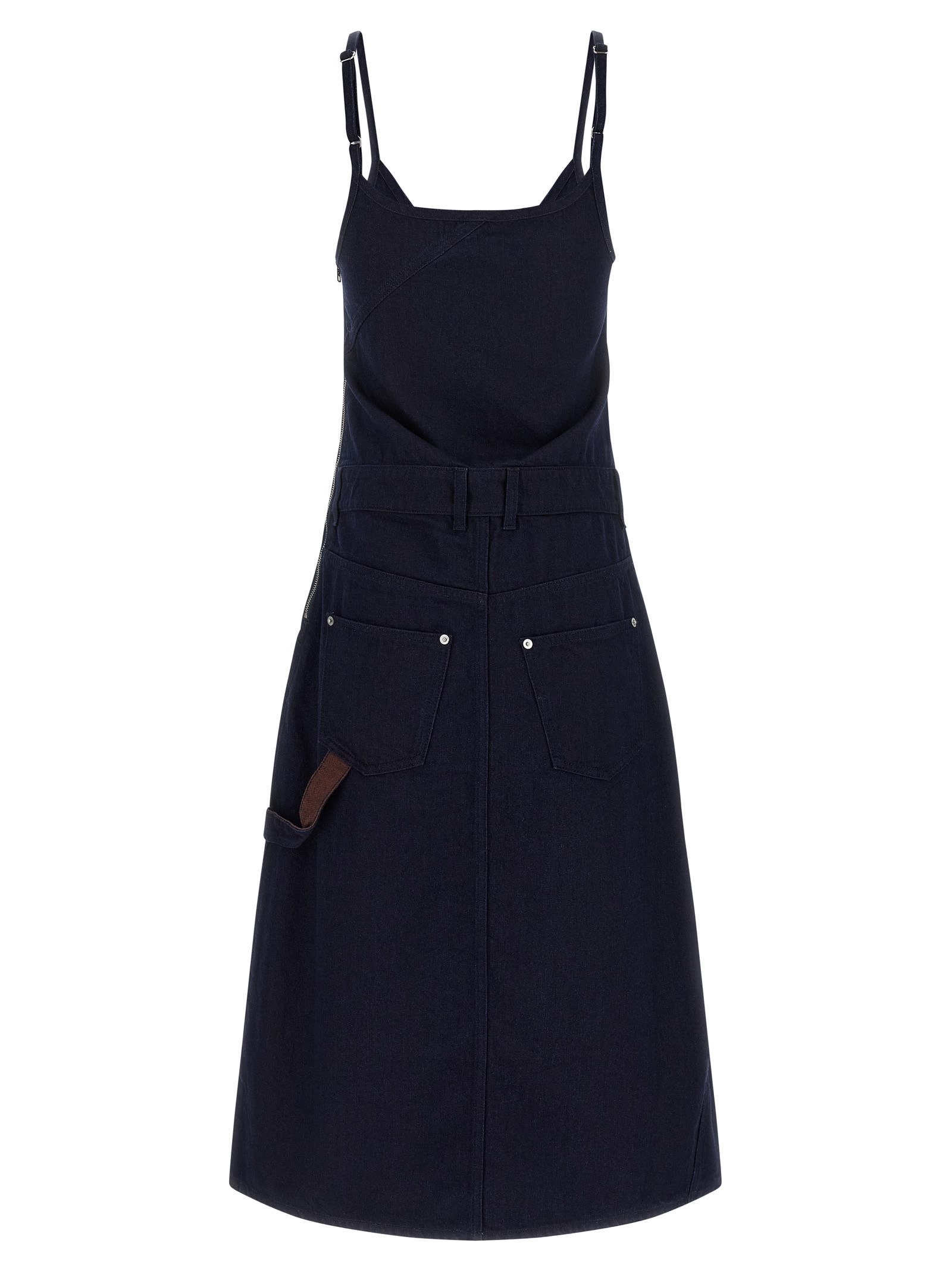 Jw Anderson Asymmetric Hem Belted Workwear Dress In Blue