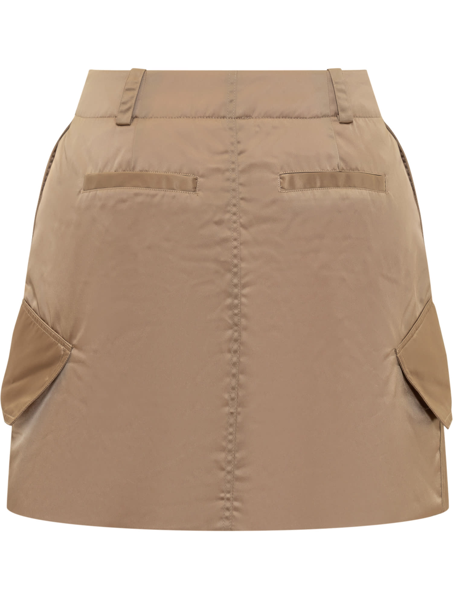 Shop Jw Anderson Mini Cargo Skirt With Padded Design In Beige