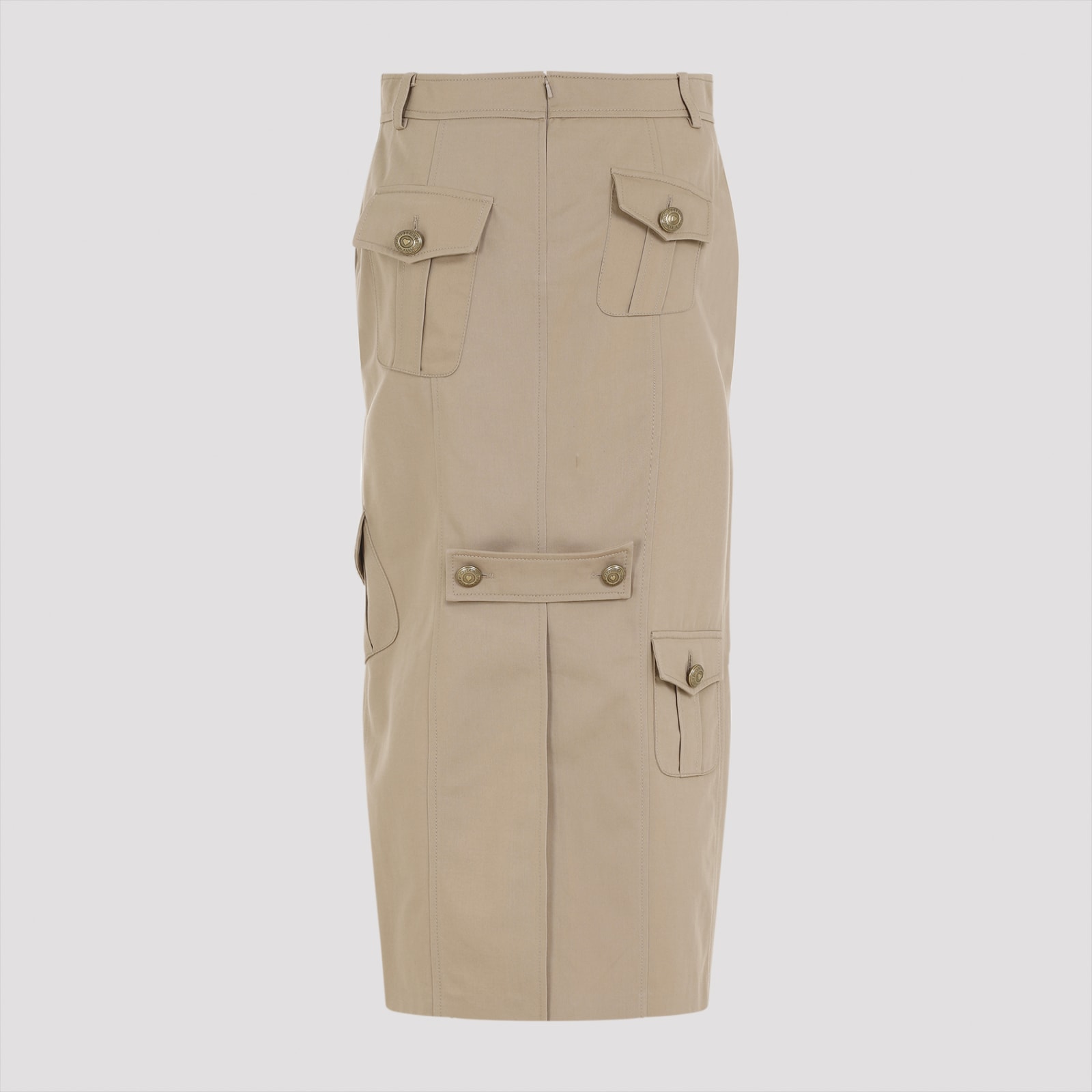 Shop Moschino Pencil Skirt In Beige