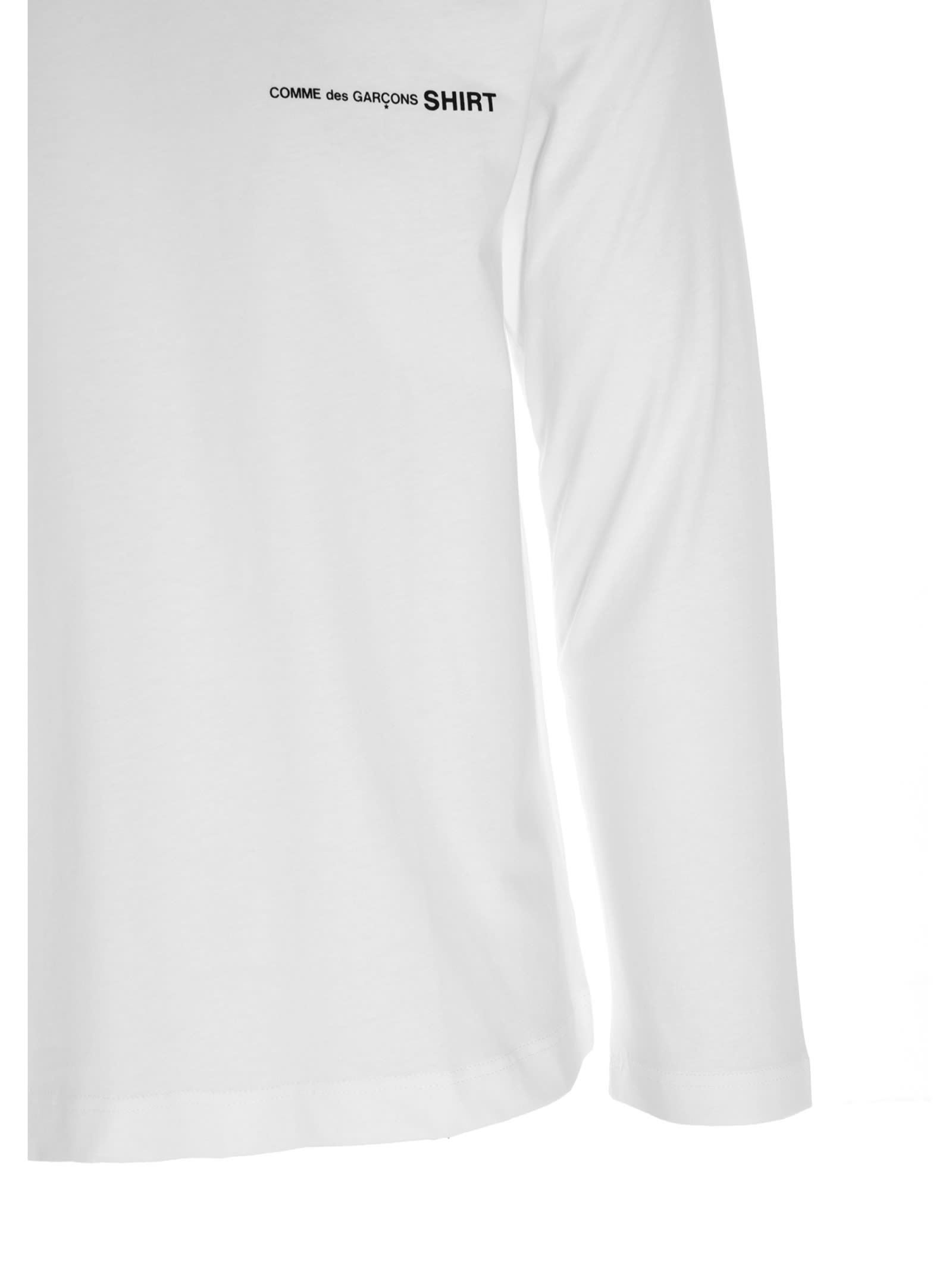 Comme Des Garçons Shirt Comme Des Garcons Shirt Long-sleeved T-shirt With Logo Print In White