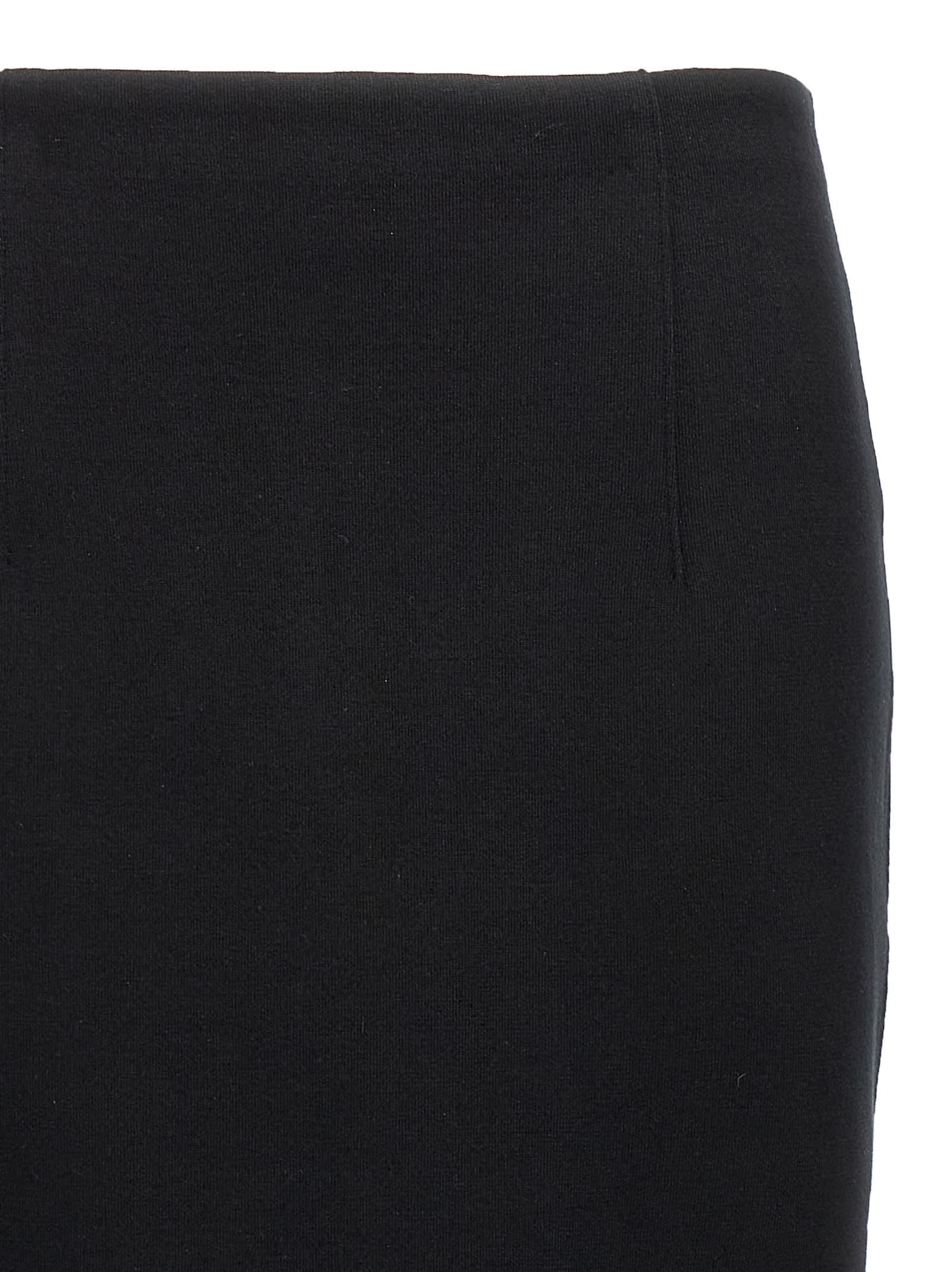 Auralee Reversible Knit Skirt High Waist In Black