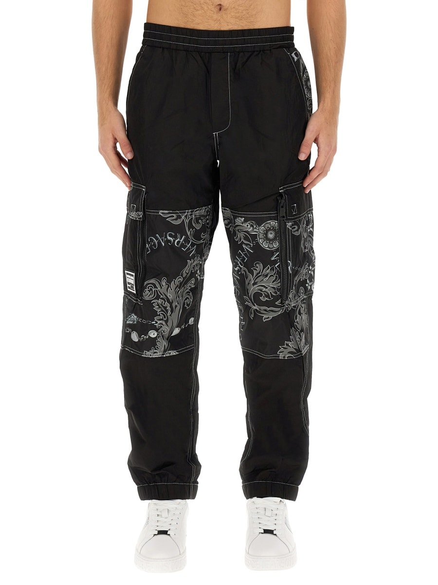 Shop Versace Jeans Couture Chain Couture Pants In Black