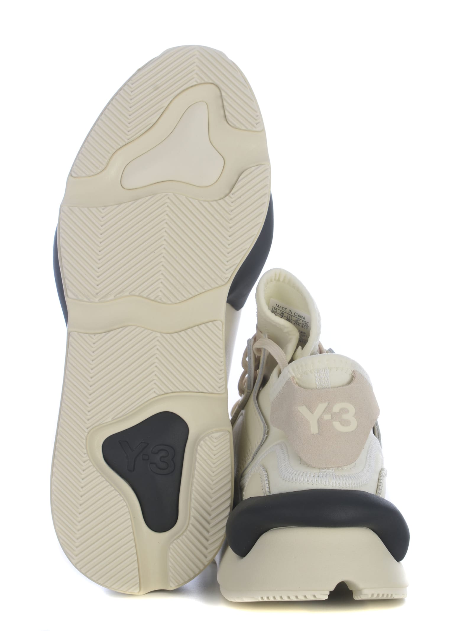 Shop Y-3 Sneakers  Kaiwa Made With Leather Upper In Crema