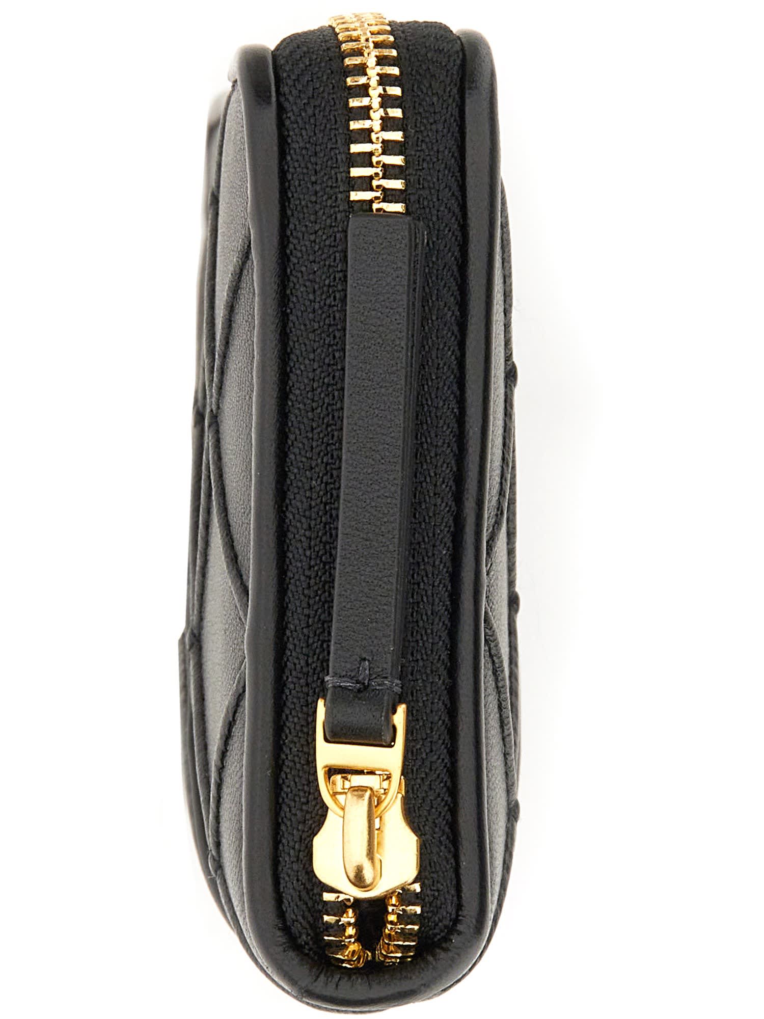 Tory Burch Fleming Zip Continental Wallet In Black