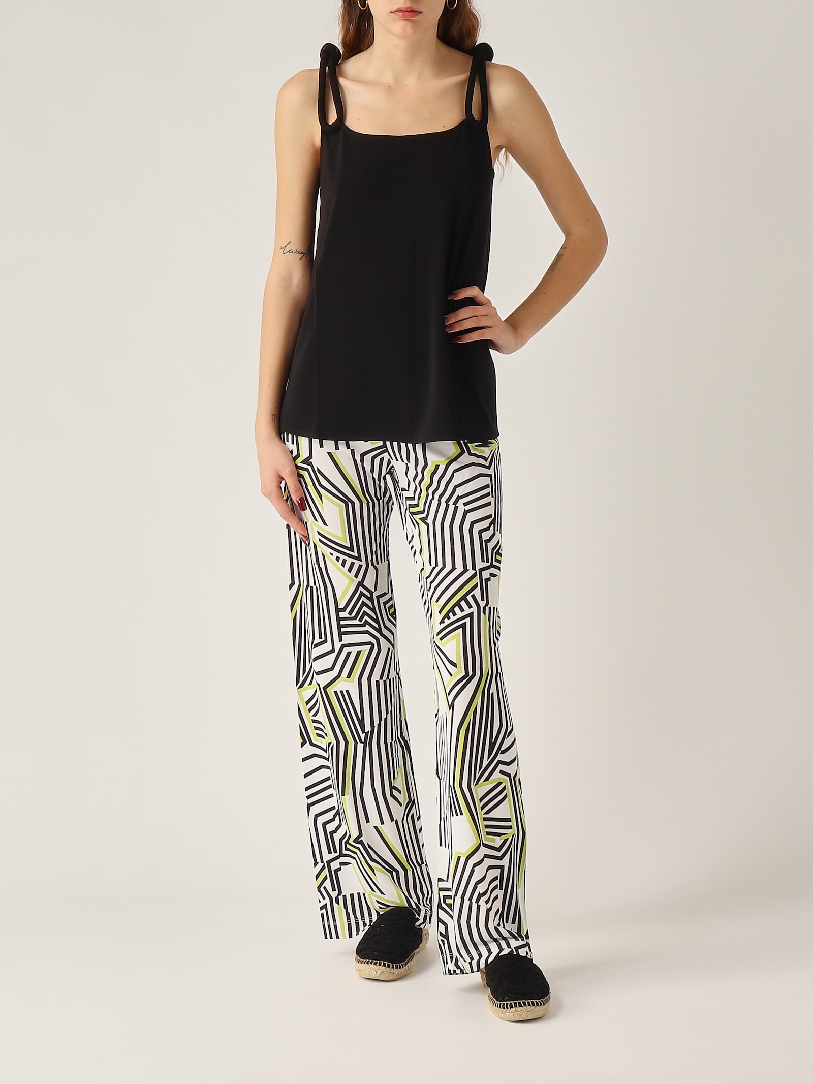 Max Mara Beachwear Faida Black Top In Black