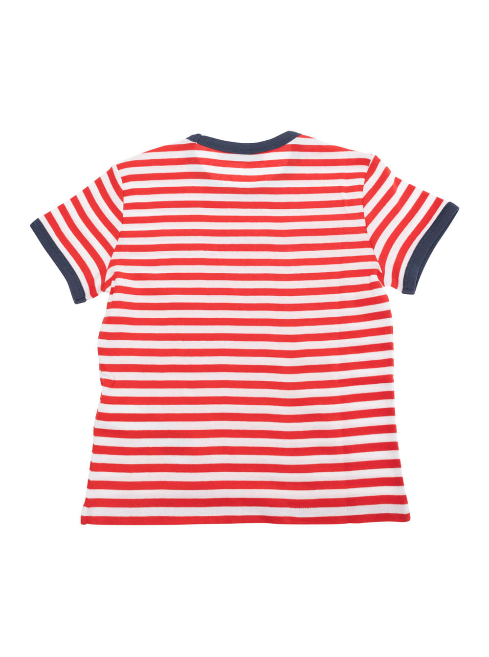 Max&co. Red T-shirt With Logo Lettering On The Front And All-over Striped Motif In Cotton Girl In Red